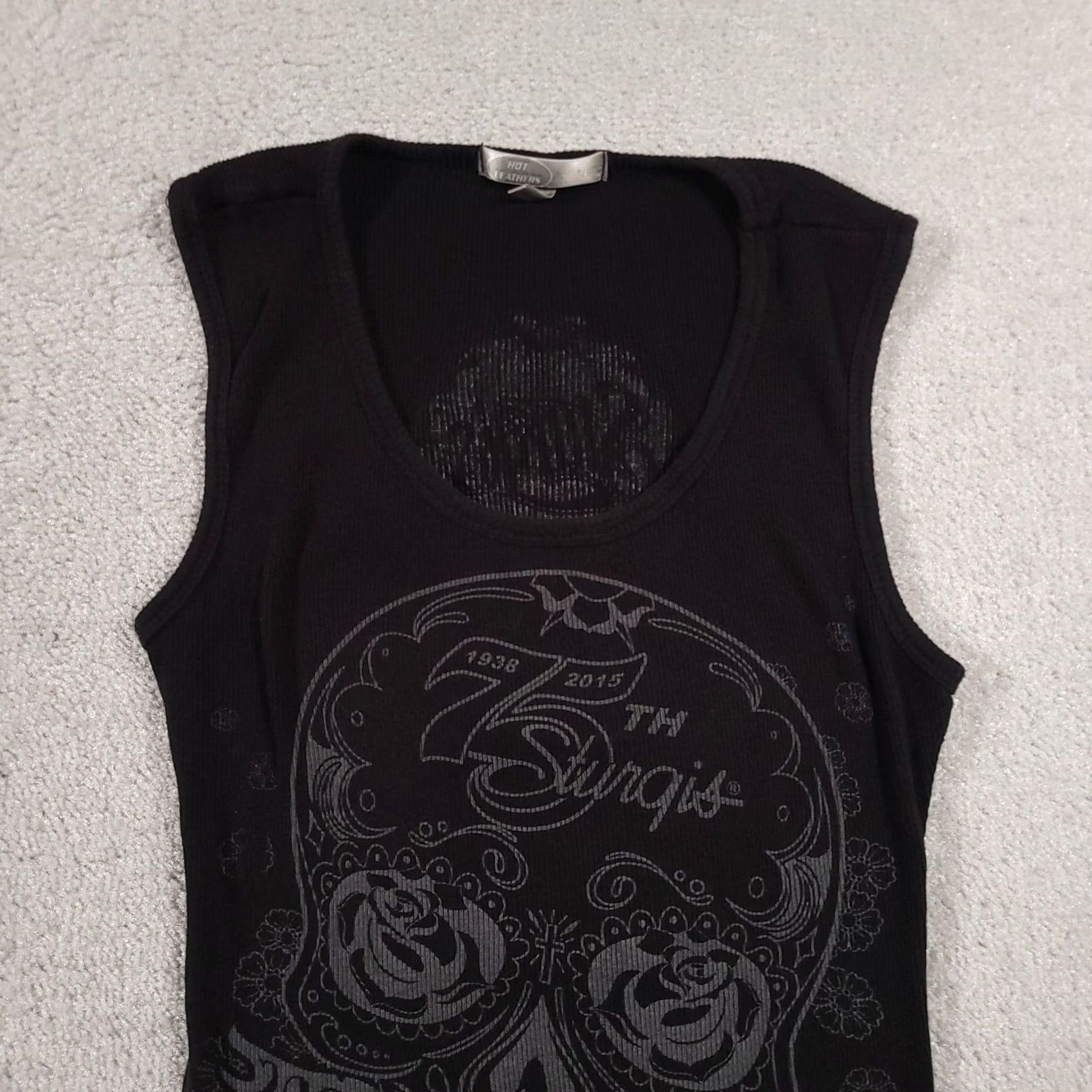 Vintage VINTAGE Hot Leathers Shirt Womens Large Black 2015 Skull Tank Top Biker Rally Size L / US 10 / IT 46 - 4 Thumbnail
