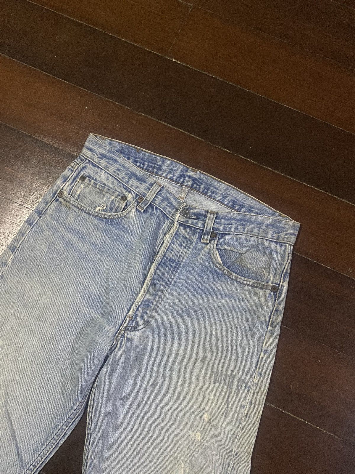 Levi's Vintage 80s Levis 501 Faded Blue Jeans distressed Size US 32 / EU 48 - 7 Thumbnail