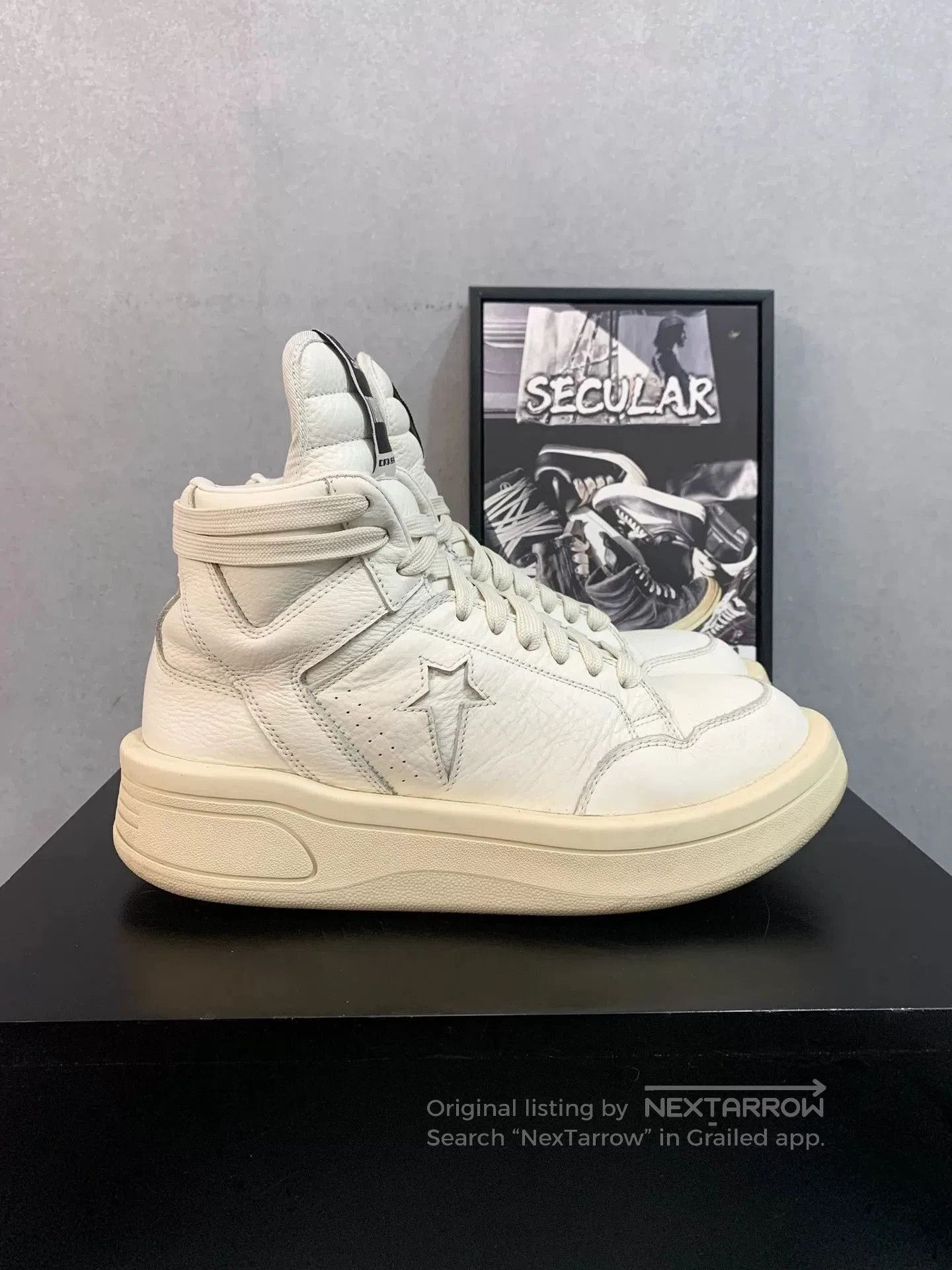 Rick Owens Drkshdw Rick Owens Converse Leather Platform Sneaker. Size US 10 / EU 43 - 1 Thumbnail