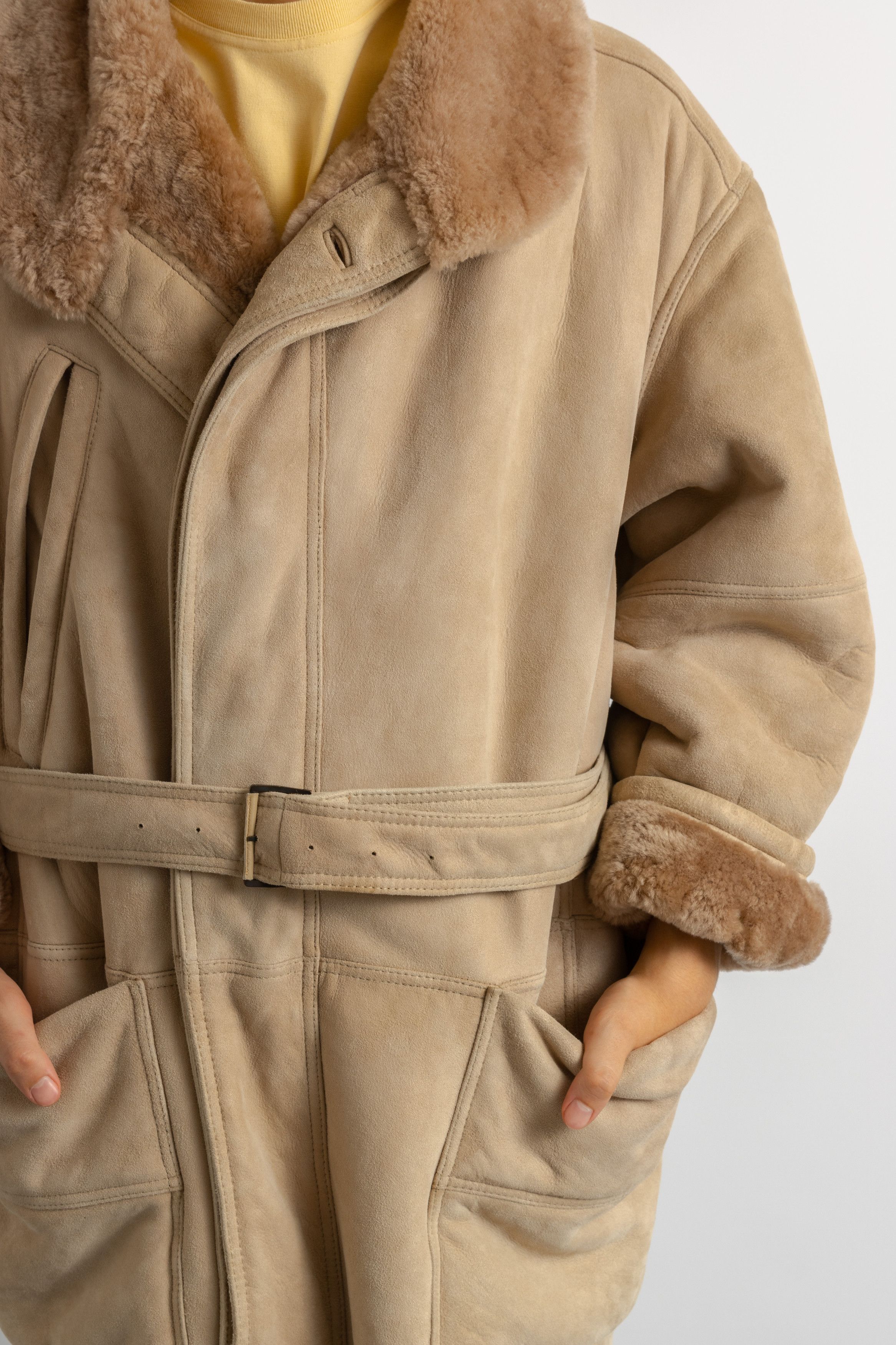 Gianfranco Ferre Gianfranco Ferre Vintage Genuine Suede Shearling Coat 7813 Size US XL / EU 56 / 4 - 5 Thumbnail