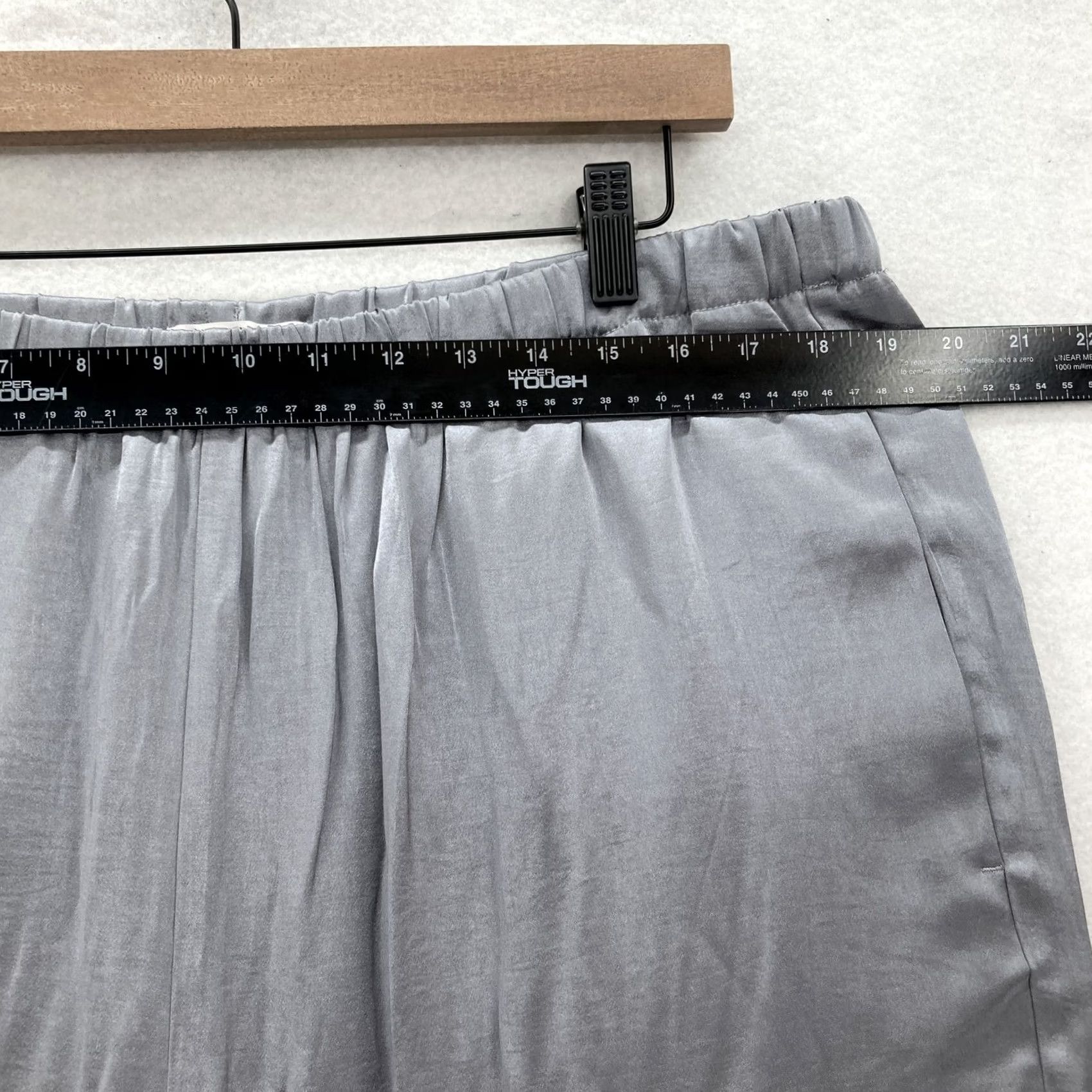 Madewell Madewell Pants Womens XL Gray Satin Wide-Leg Pull On Pockets Lightweight Relaxed Size 40" / US 18 - 7 Thumbnail