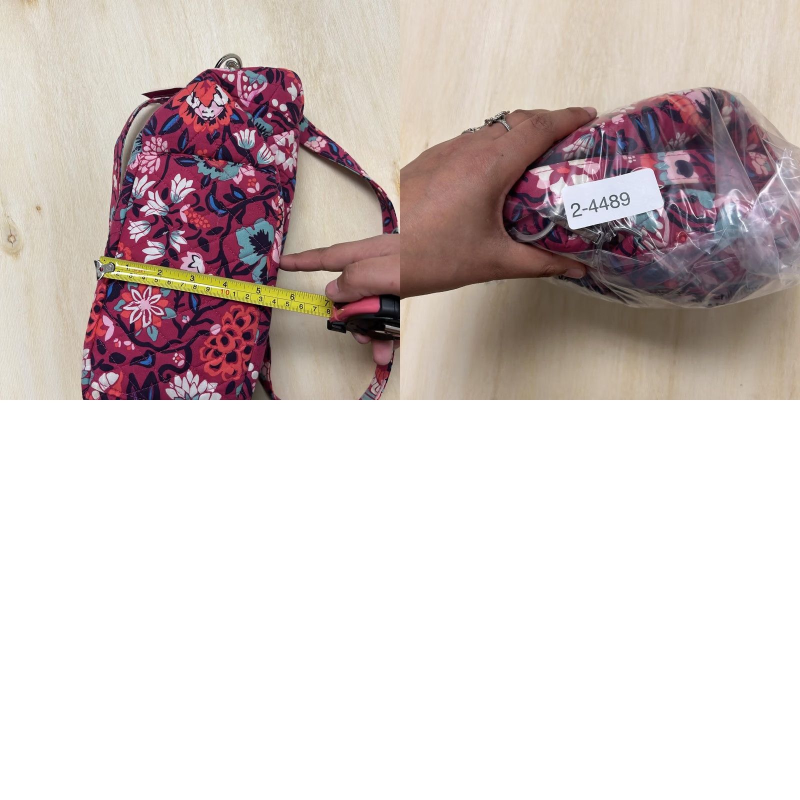 Vera Bradley Vera Bradley Crossbody Bag Womens Medium Pink Floral Quilted Cotton Zip Shoulder Size ONE SIZE - 8 Thumbnail