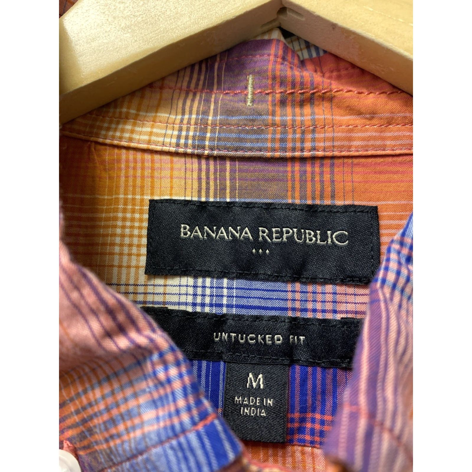 Banana Republic Banana Republic Shirt Mens M Plaid Short Sleeve Button Up / 162-25 Multicolor Cotton Woven Casual Regular Collar Button-Front Men’s Shirt Size US M / EU 48-50 / 2 - 5 Thumbnail