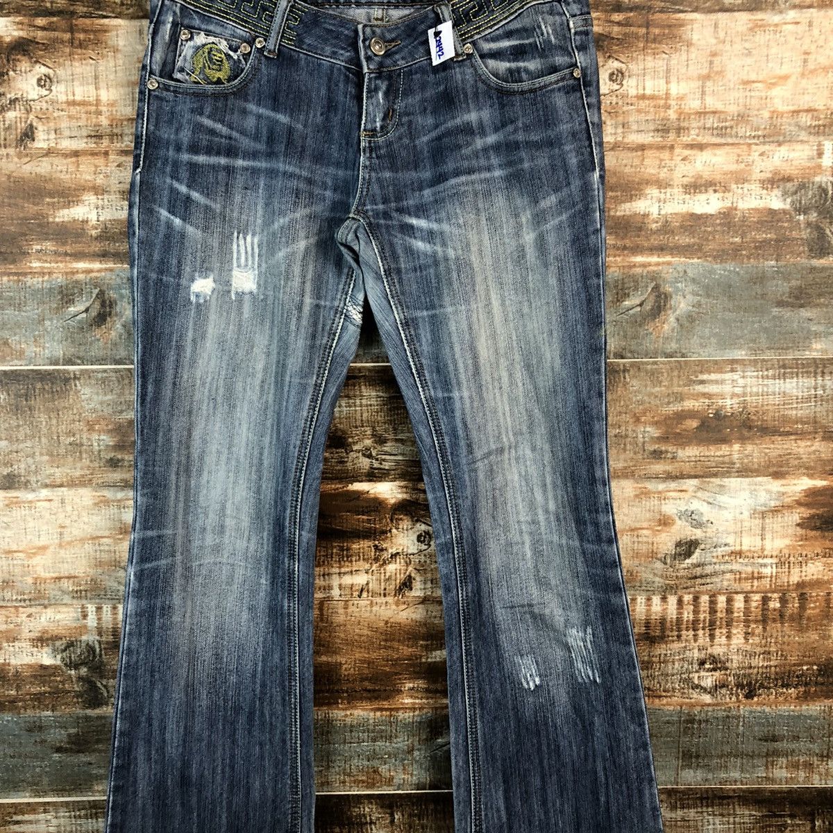 Japanese Brand Lady Blue Jeans blue Distressed Denim Pants #A2442 Size 29" - 5 Thumbnail