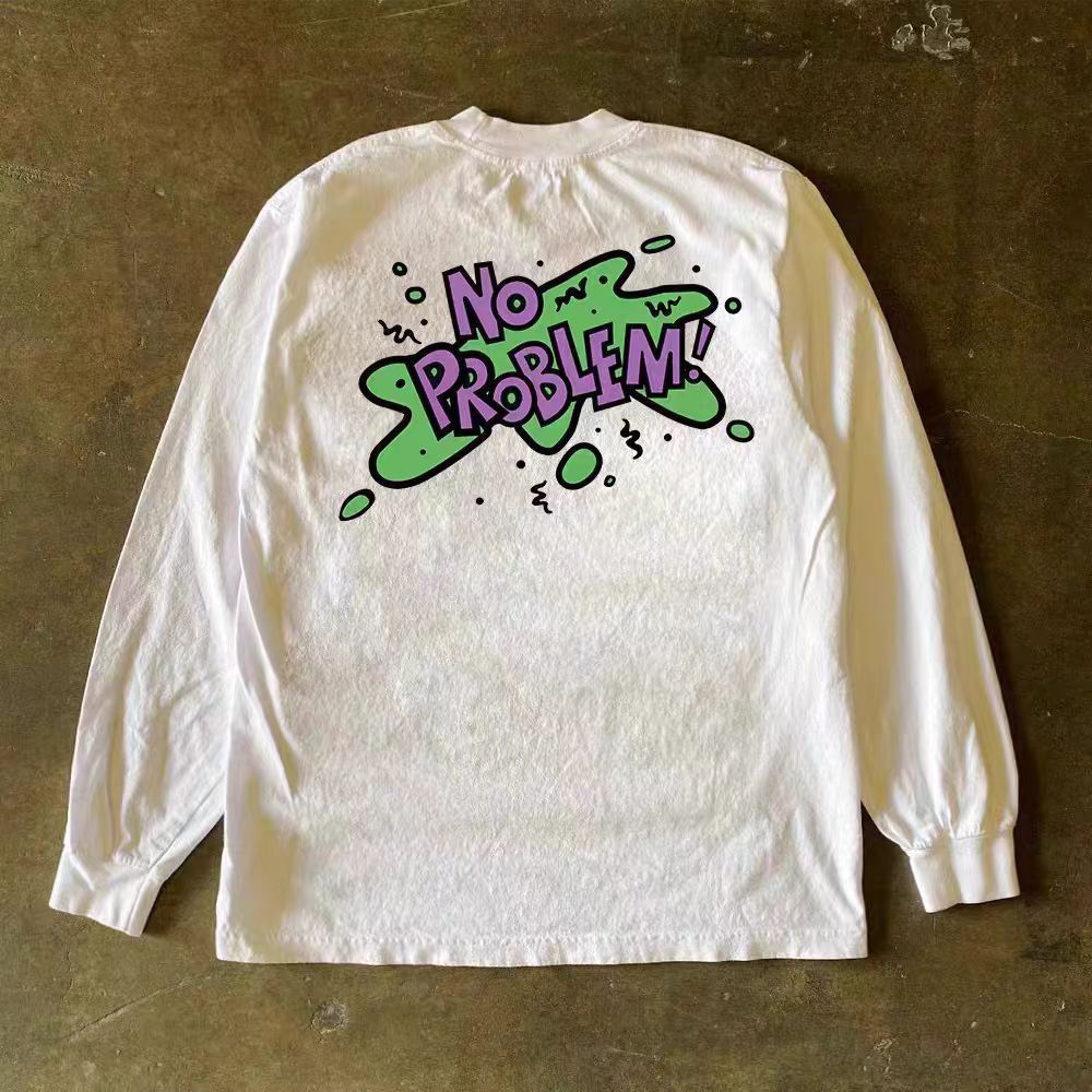 Japanese Brand × Vintage Street fashion print white cotton long-sleeved t-shirt Size US L / EU 52-54 / 3 - 1 Thumbnail