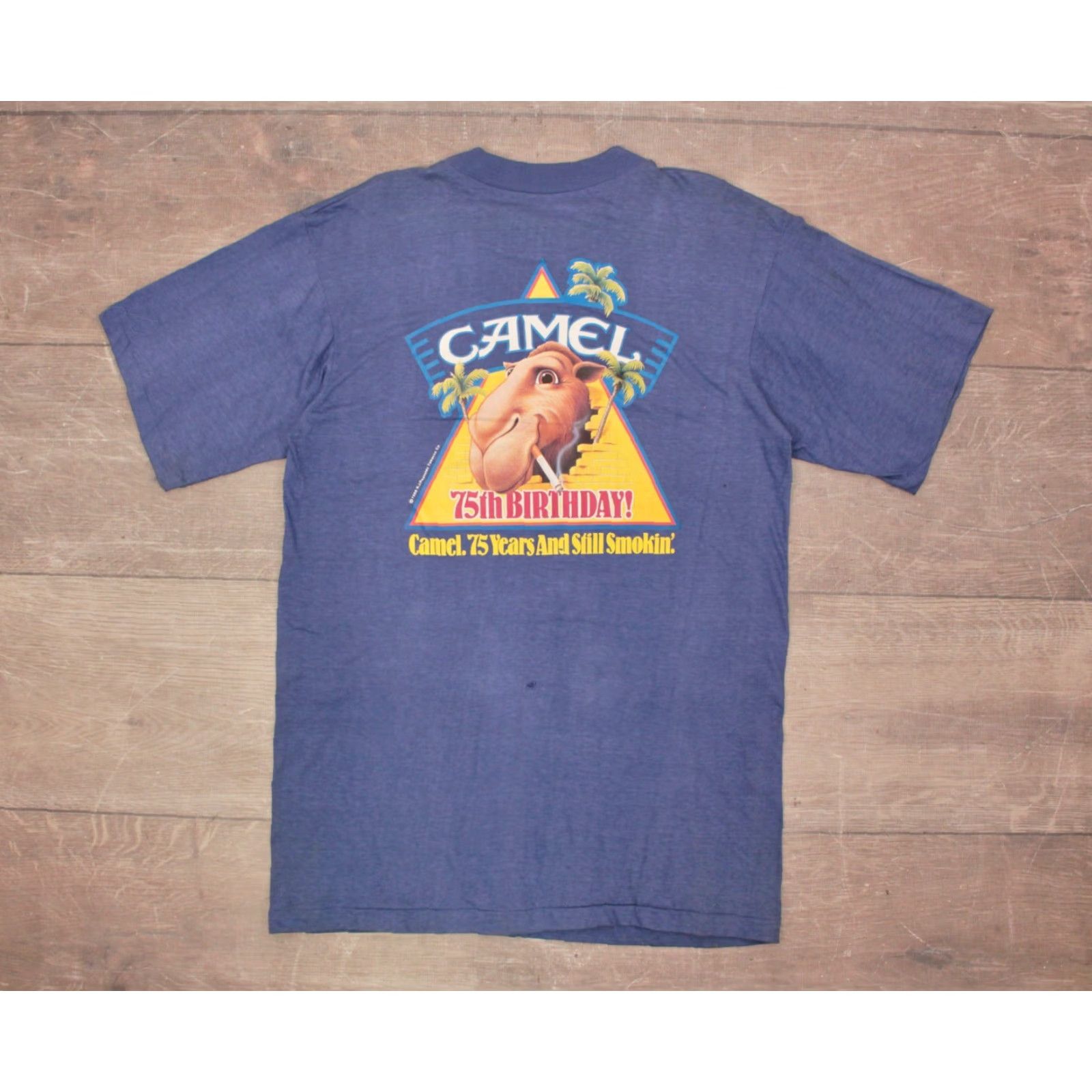 Camel VTG 80s Blue Camel Cigarettes Men's TShirt Pocket Shirt 1980s Graphic Tee M Blue Mens Size US M / EU 48-50 / 2 - 2 Thumbnail