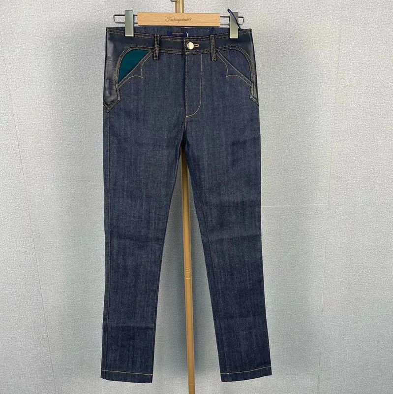 Louis Vuitton Women's Deep Blue Denim Pants 0089