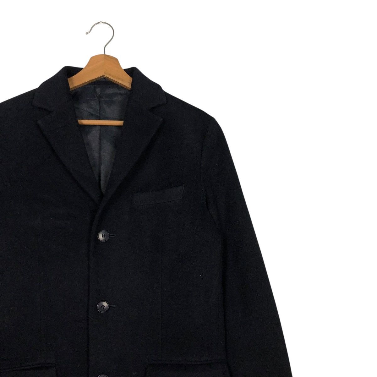 Issey Miyake 🔥RICH BLACK VINTAGE WOOL LONG JACKET SHIPS JET BLUE JAPAN Size US M / EU 48-50 / 2 - 8 Thumbnail