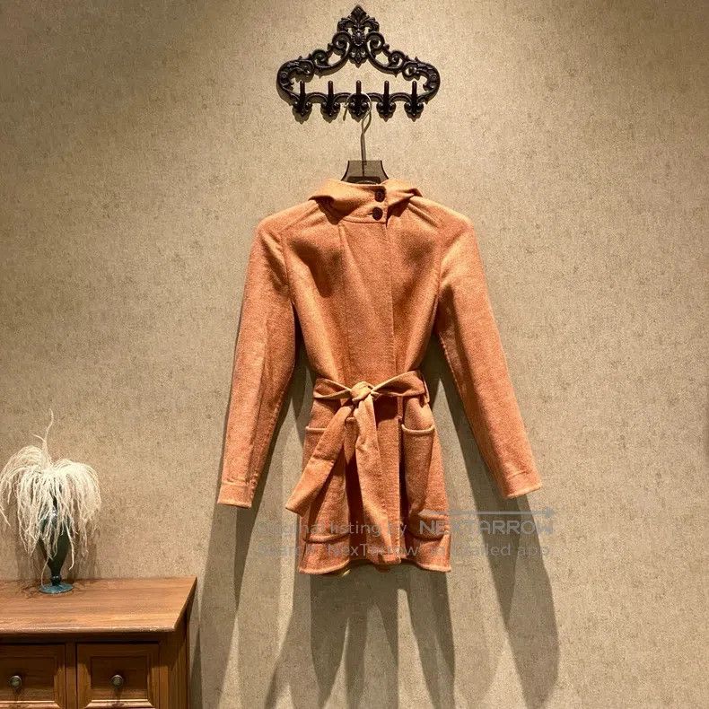 Hermes Hermes Orange Cashmere Overcoat Size XXS / US 00 / IT 34 - 1 Thumbnail