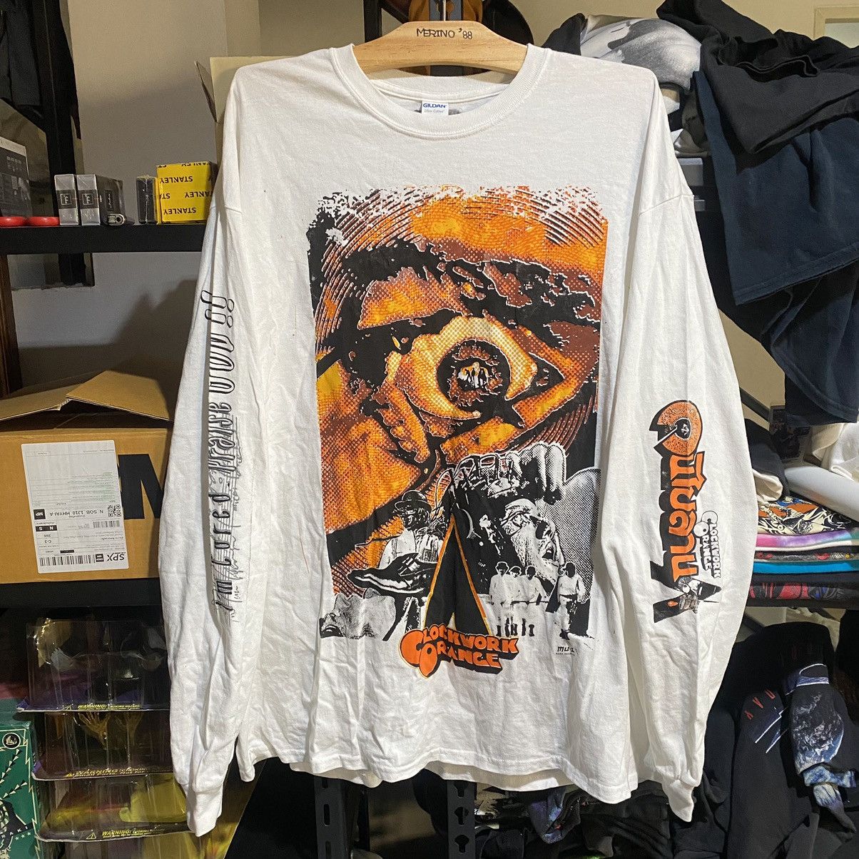 Vintage A CLOCKWORK ORANGE MOVIE HANDPRINT Size US XXL / EU 58 / 5 - 1 Thumbnail