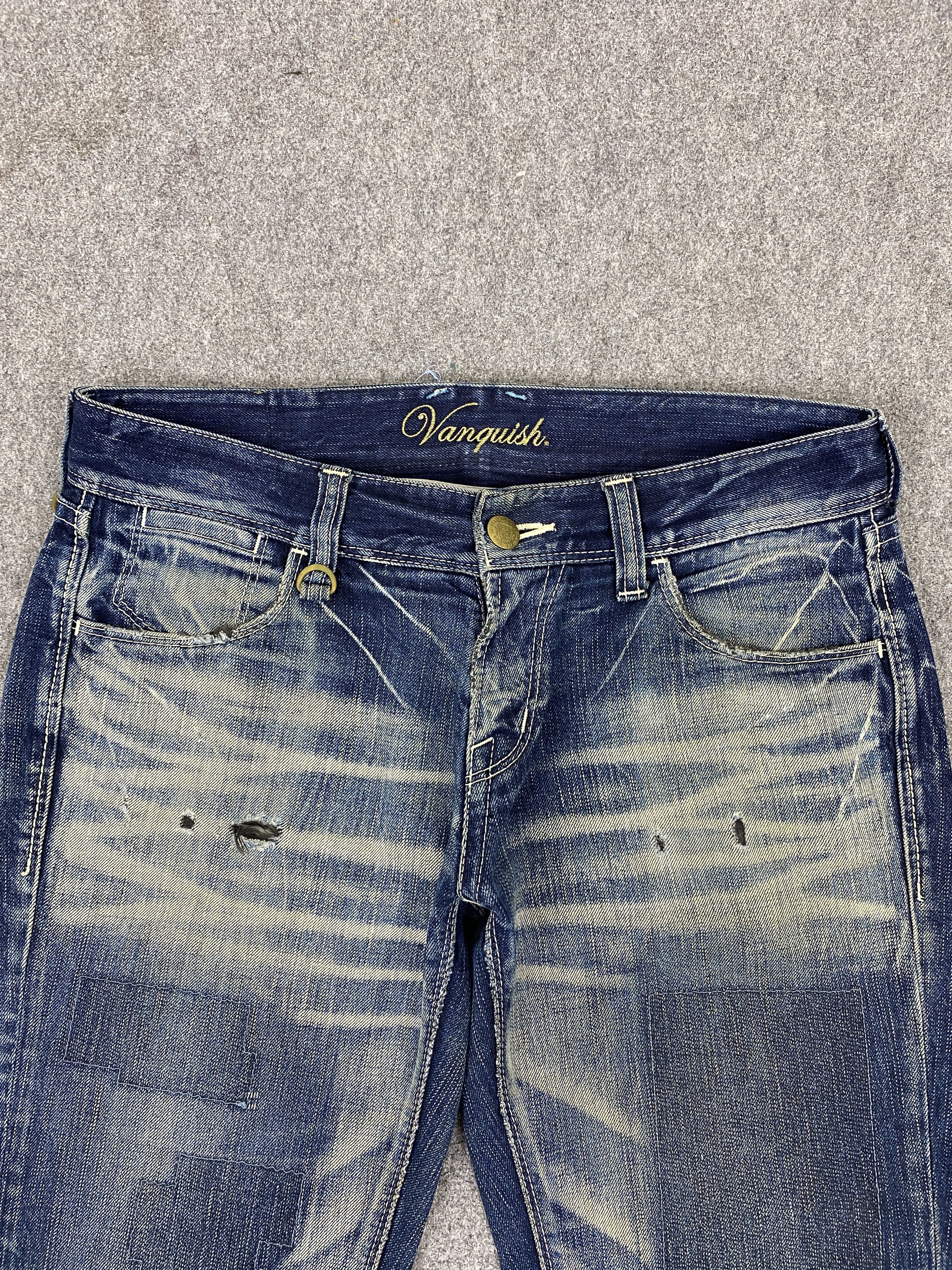 Japanese Brand × Vanquish × Vintage Vintage 90s Vanquish Gold Faded Blue Patch Work Jeans Size US 33 - 2 Thumbnail