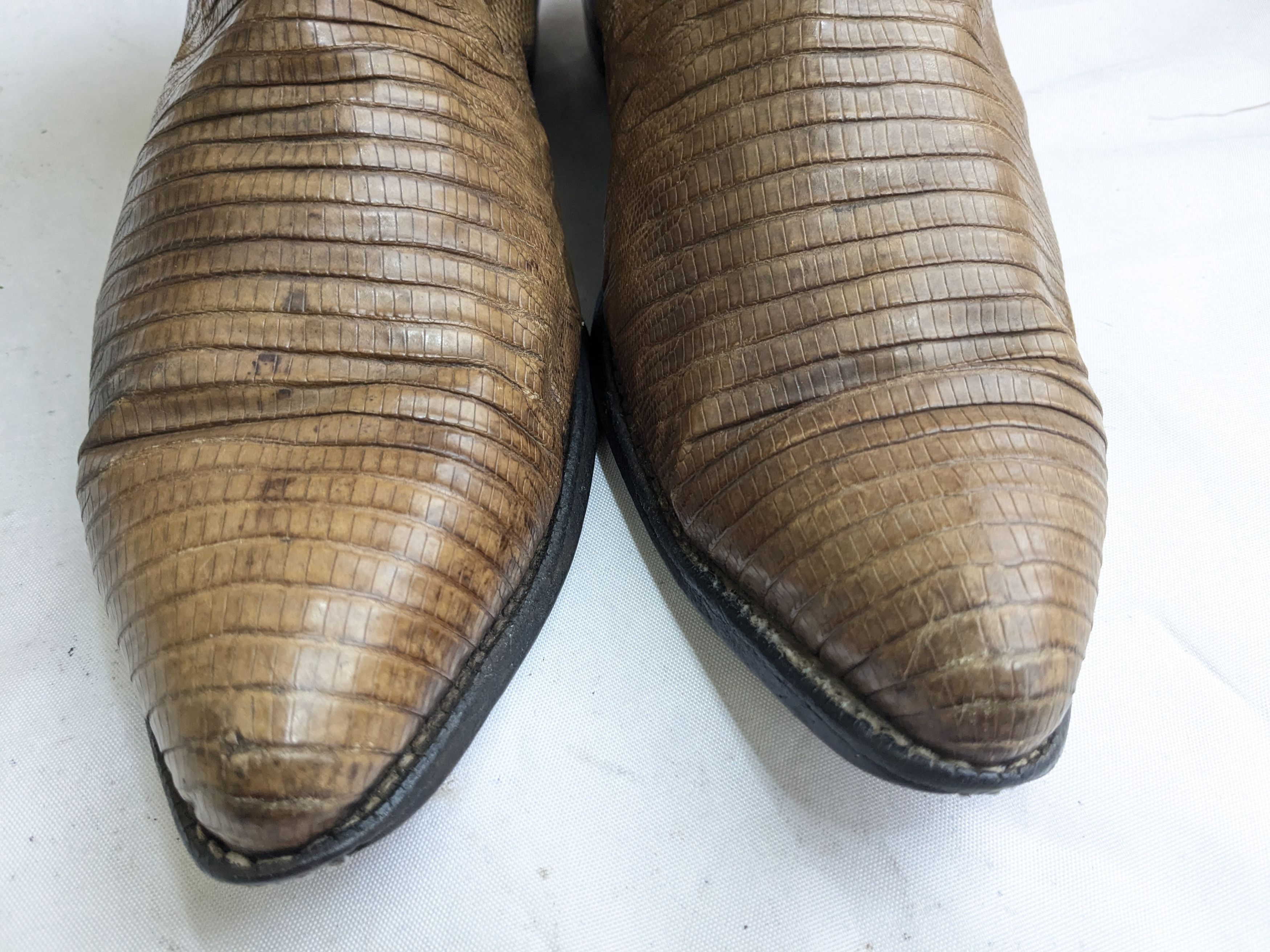 Other Vintage Justin Cowboy Boots Brown Lizard Leather 9.5 D Size US 9.5 / EU 42-43 - 2 Thumbnail