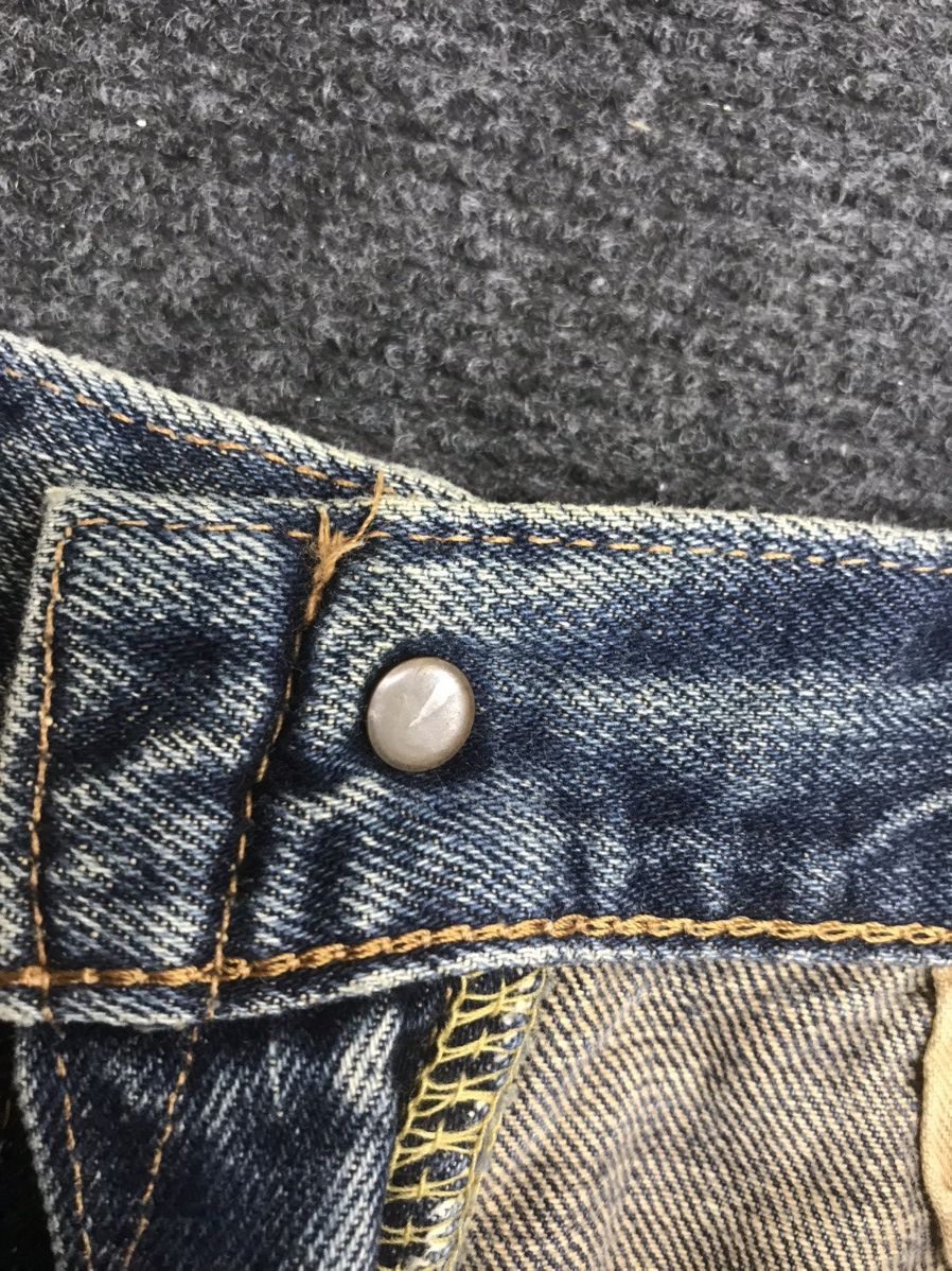 Edwin 💥Insane 90s💥 EDWIN 505x Distressed Mud Wash Selvedge Jeans Size US 31 - 15 Thumbnail