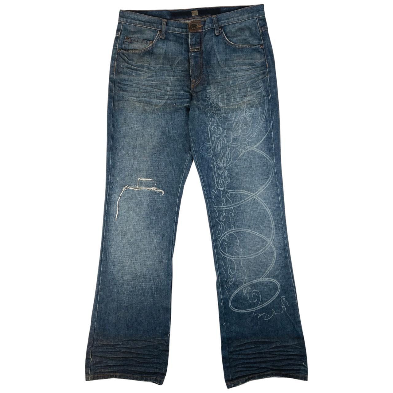 Marithe + Francois Girbaud Vintage Marithe Francois Girbaud Batik Dragon Denim Jeans 34 Size US 34 / EU 50 - 1 Thumbnail