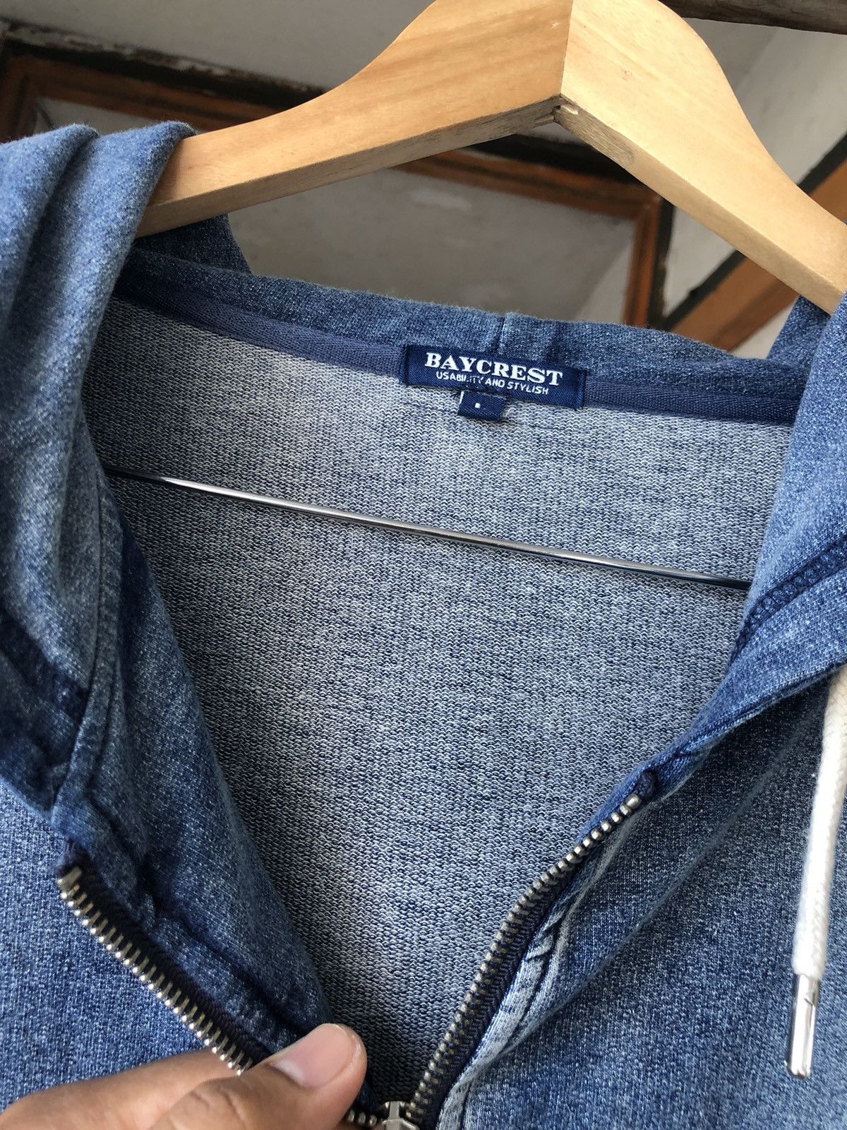 Japanese Brand Rare❗️Baycrest Faded Blue Jeans Style Sweater Hoodie Size US L / EU 52-54 / 3 - 8 Thumbnail