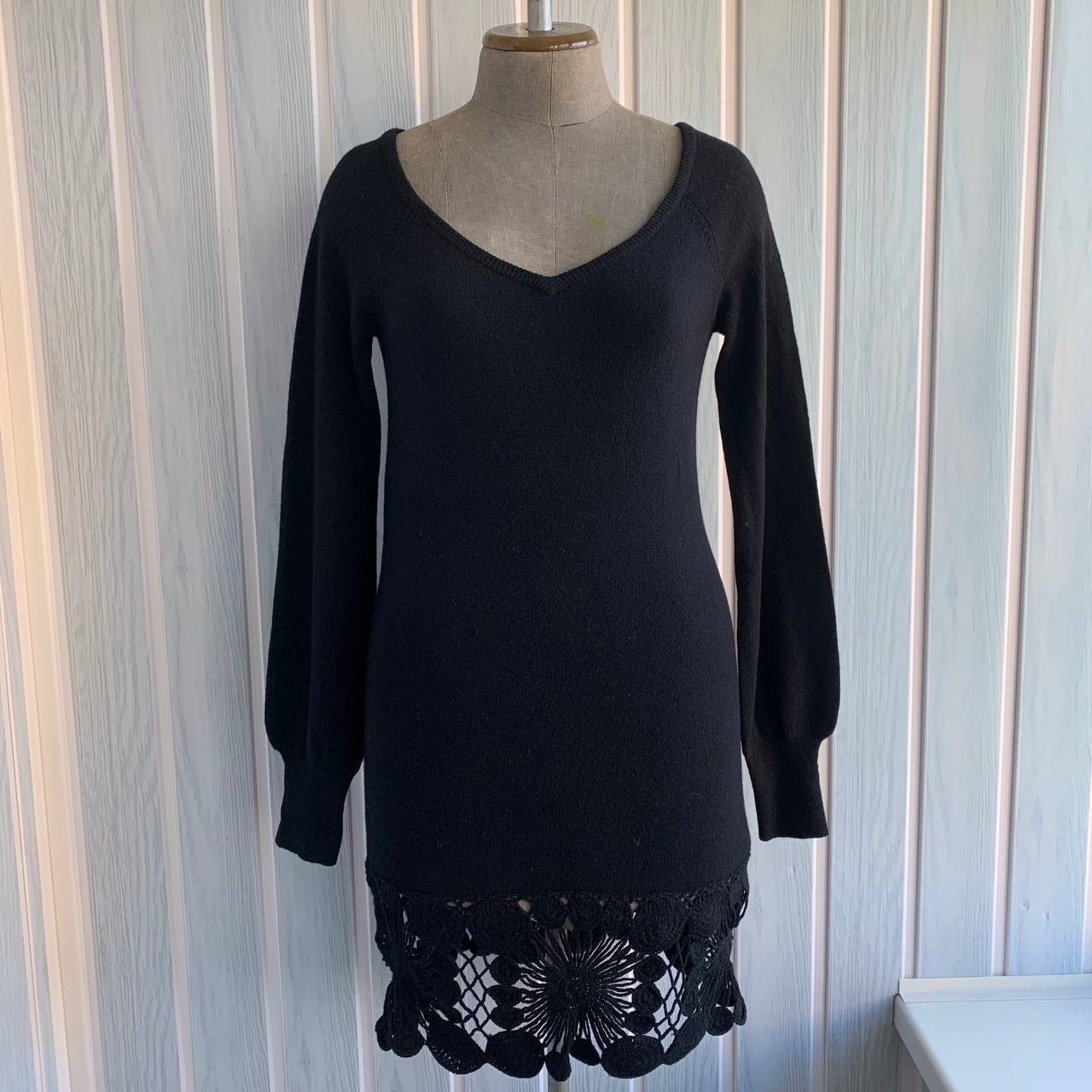 RED Valentino Red Valentino Black Wool & Cashmere Blend Knit A-Line Dress Size M / US 6-8 / IT 42-44 - 1 Thumbnail