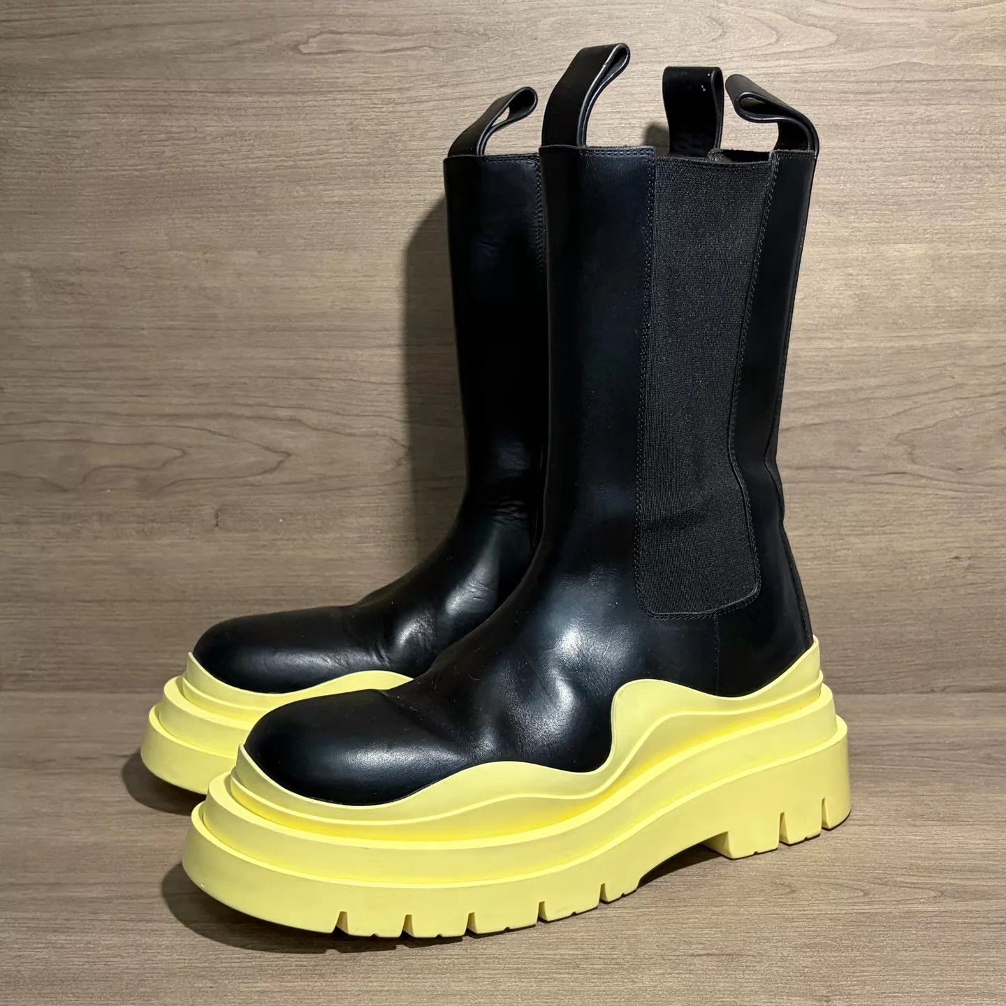 Bottega Veneta Bottega Veneta Black & Yellow Platform Chimney Boots 38.5 Size US 8 / IT 38 - 1 Thumbnail