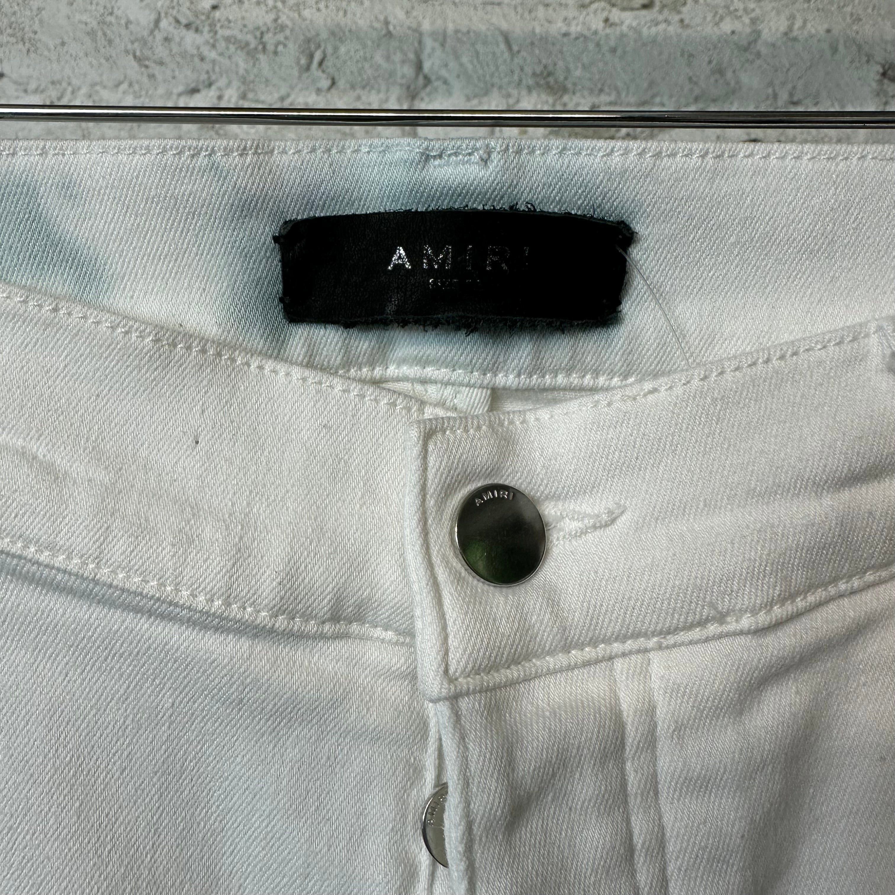 Amiri Amiri MX1 White Leather White Denim Jeans Sz 36 Size US 36 / EU 52 - 3 Thumbnail