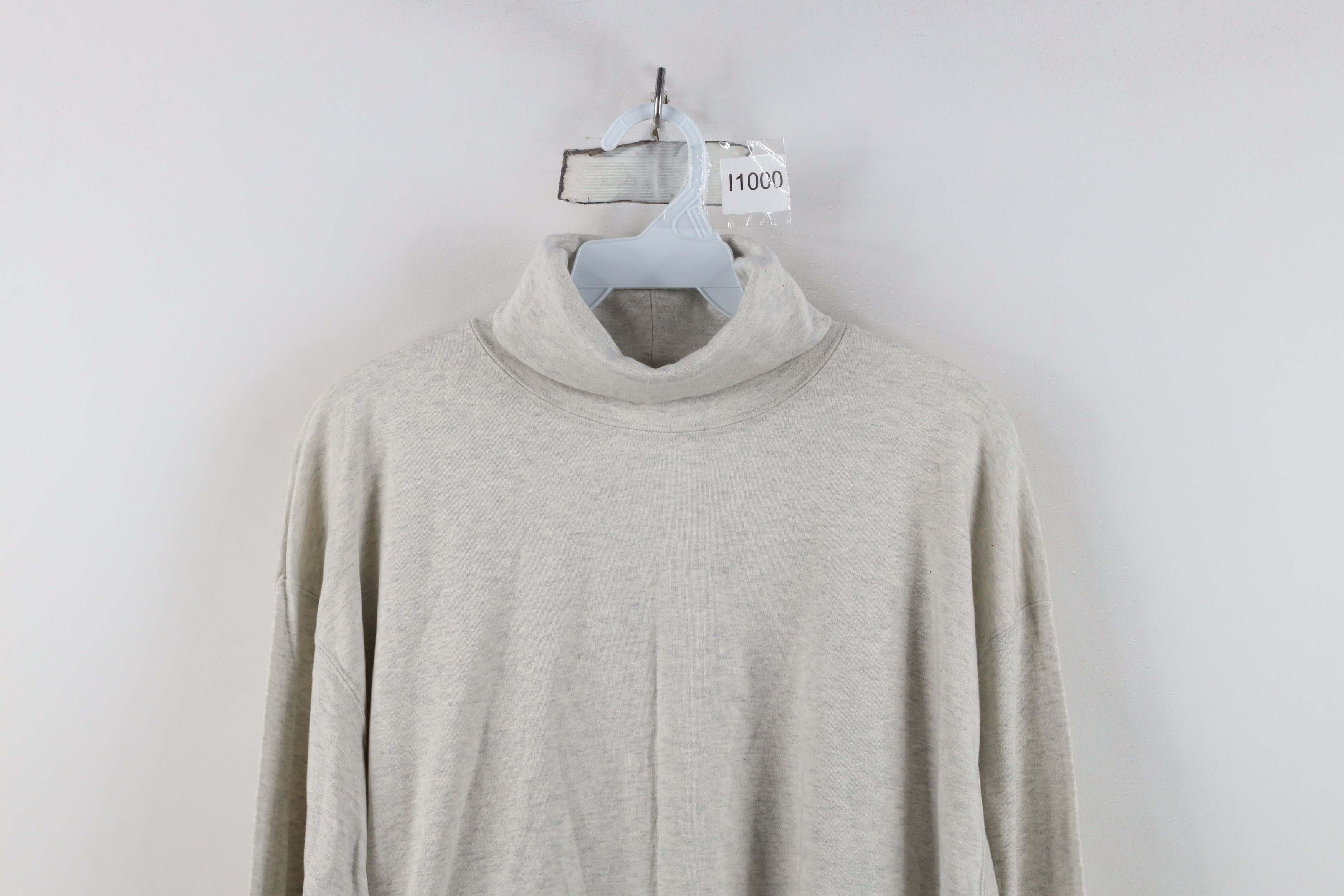 J.Crew Deadstock Vintage 90s J Crew Turtleneck T-Shirt Gray Cotton Size US XL / EU 56 / 4 - 2 Thumbnail
