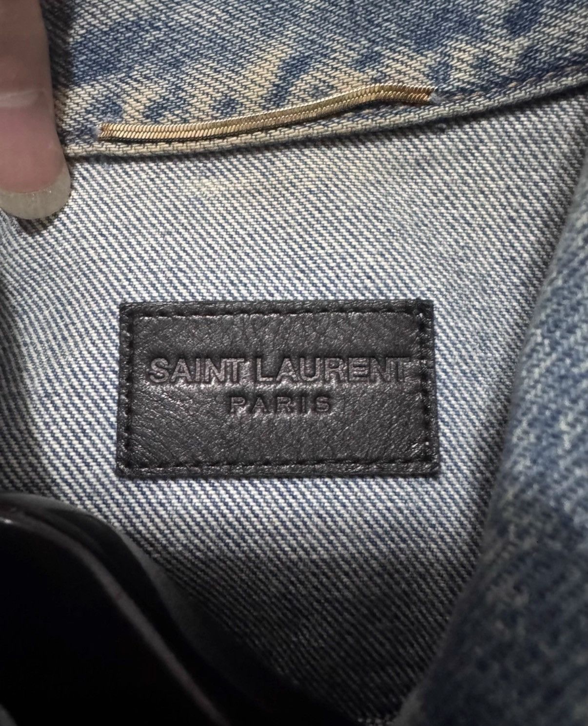 Saint Laurent Paris SLP) 16FW Light Blue Wave Gradient Medallion Denim Jacket Size US S / EU 44-46 / 1 - 6 Thumbnail