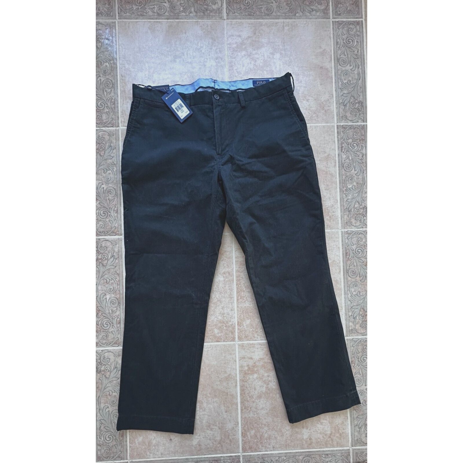 image of Polo Ralph Laurent Stretch Classic Fit Pants Men Size 38 X 30 in Black