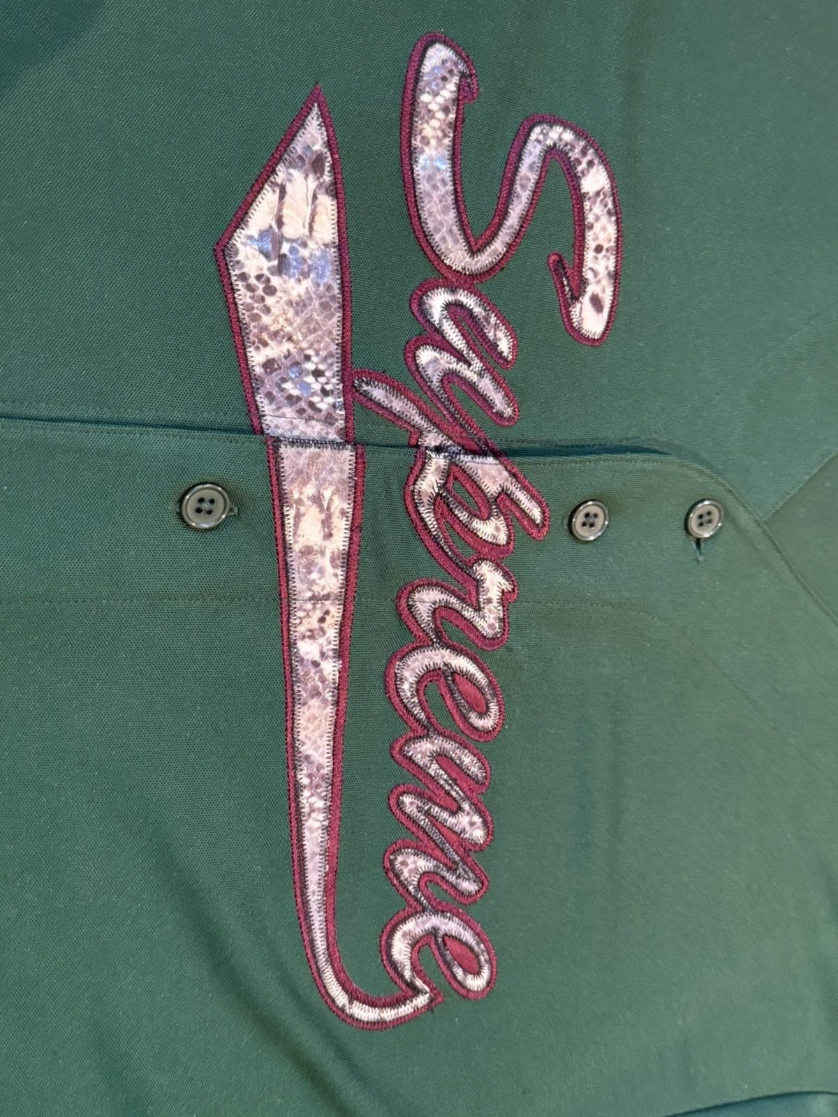 Supreme Supreme Snake Skin Logo Baseball Jersey Size US L / EU 52-54 / 3 - 3 Thumbnail