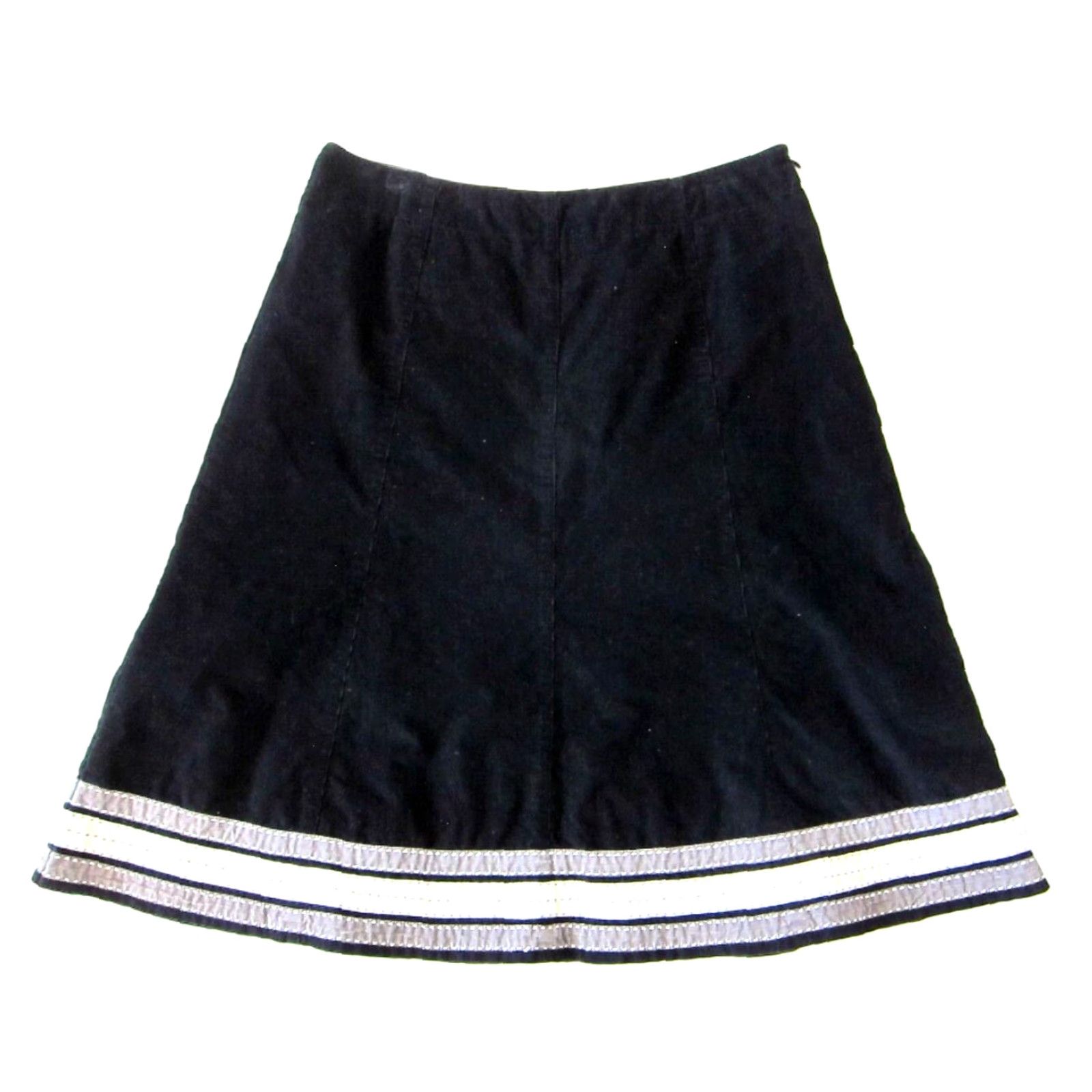Boden Boden Skirt Women 12L 100% Cotton Black Corduroy A-Line Midi Zipper - Vintage? (No, not vintage) Size 34" / US 12 / IT 48 - 2 Thumbnail