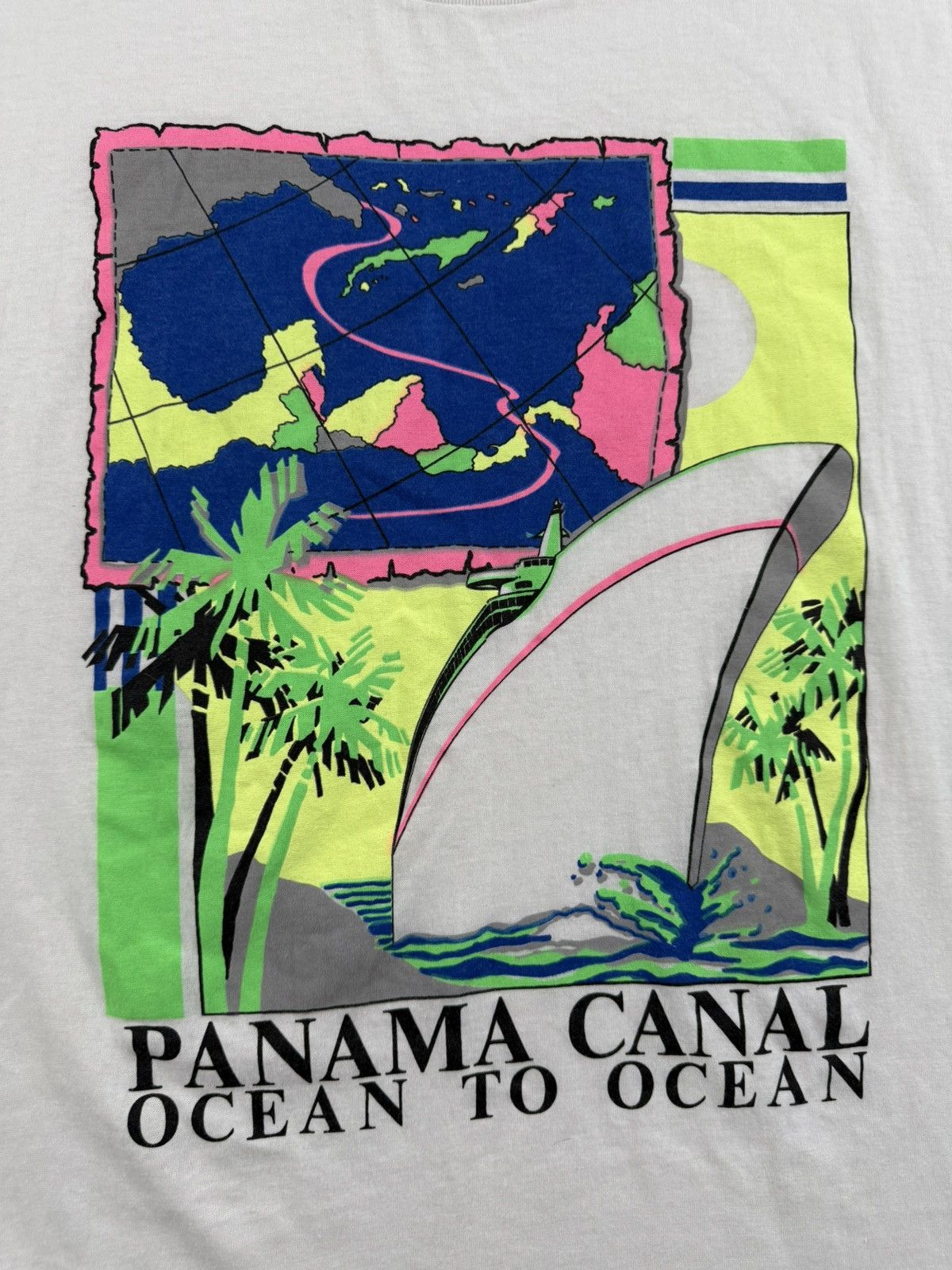 Other 80s Panama Canal Tee 🌴 Neon Single Stitch Size US XL / EU 56 / 4 - 3 Thumbnail