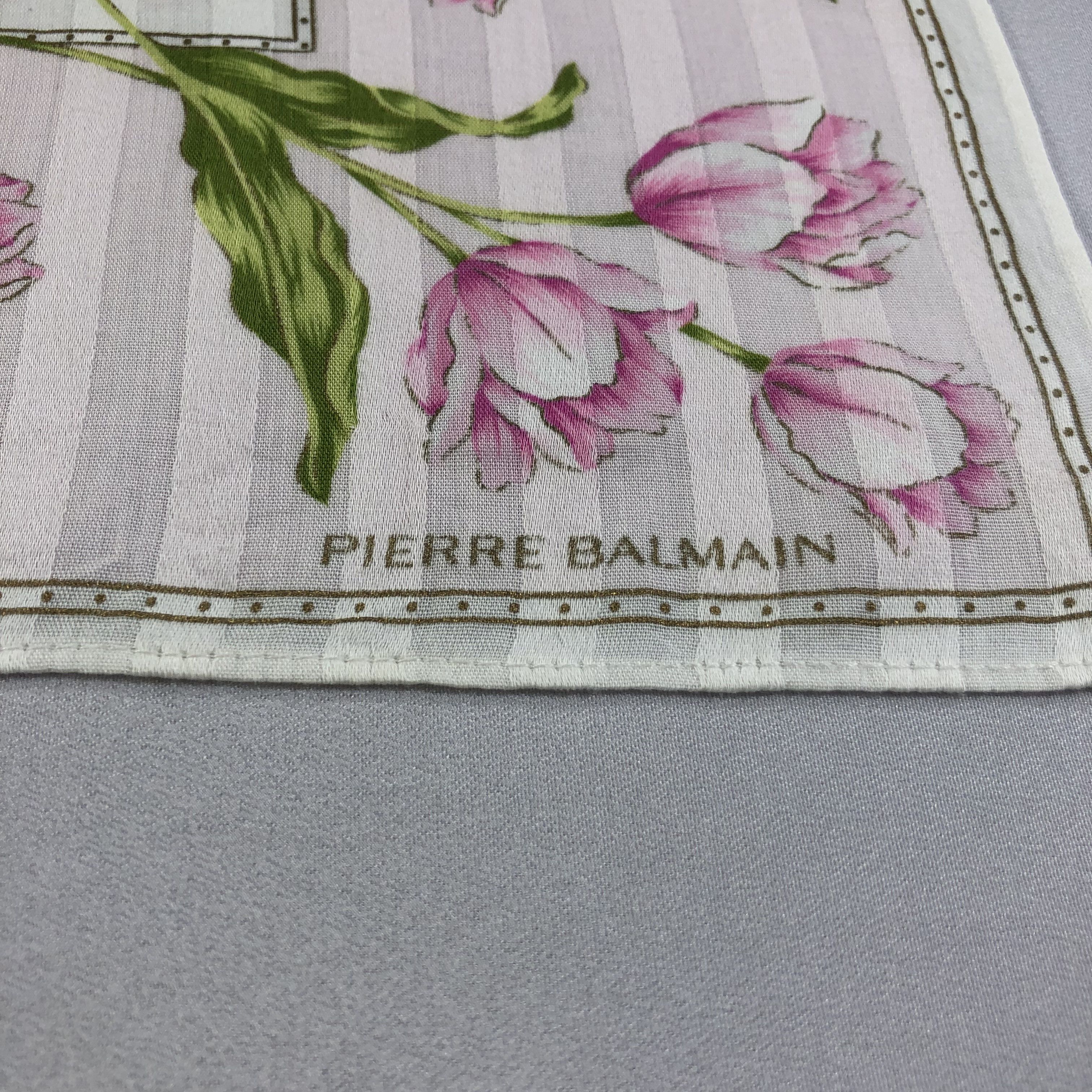 Pierre Balmain × Vintage Pierre Balmain Floral Handkerchief Neckerchief Bandana H2147 Size ONE SIZE - 4 Thumbnail