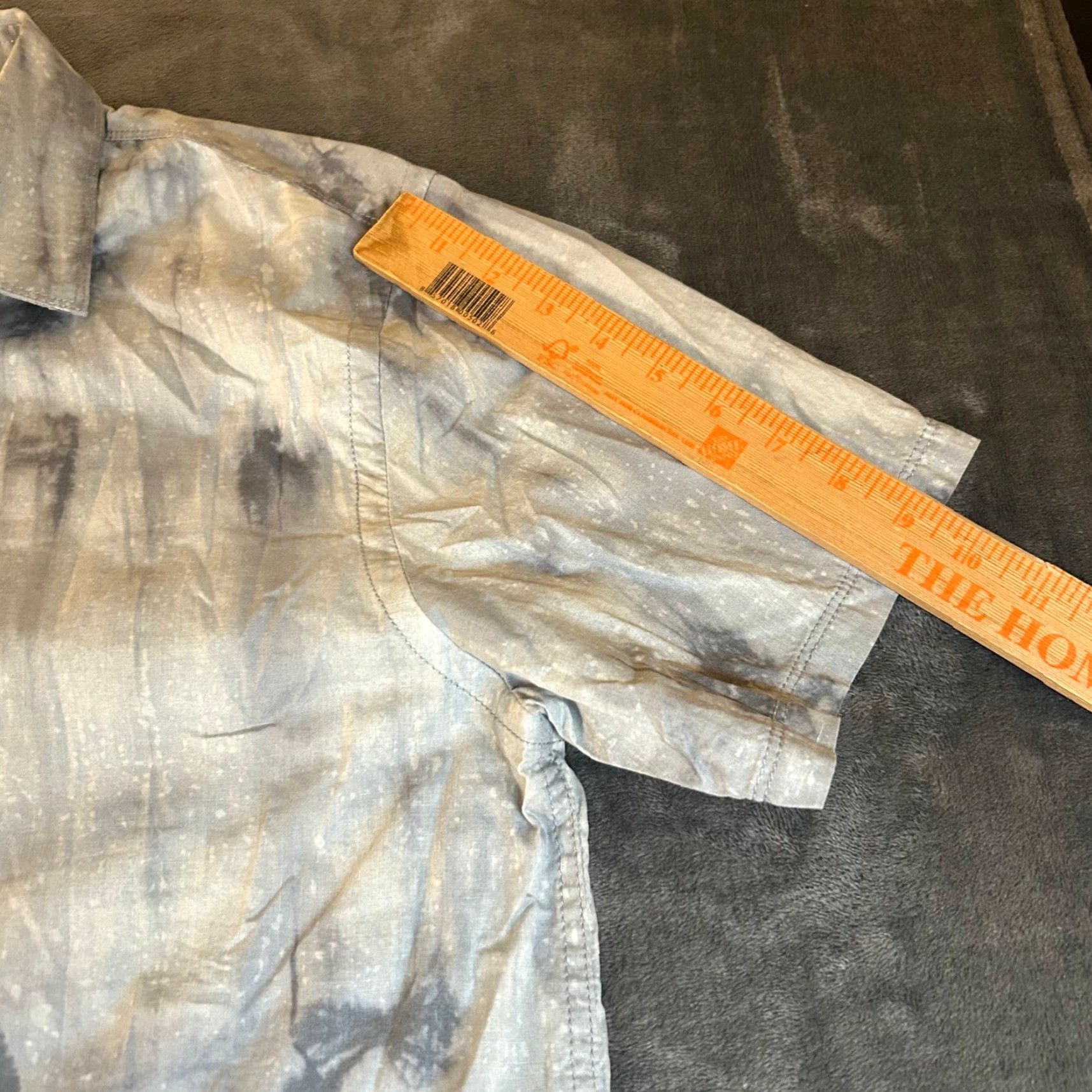 Vintage HOWE Shirt Tie Dye Gray Short Sleeve Button-Up Mens Large Size US L / EU 52-54 / 3 - 6 Thumbnail