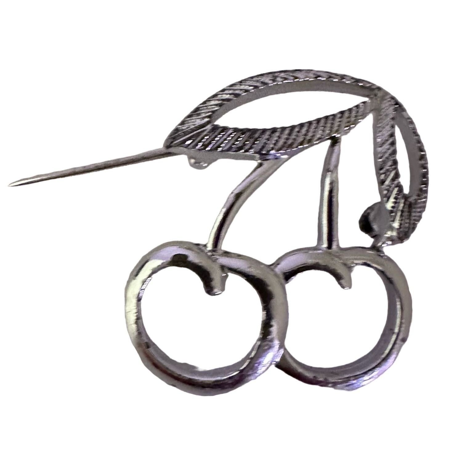 Vintage Silver Tone Double Cherry Brooch Pin Sarah Coventry Vintage Size ONE SIZE - 10 Thumbnail