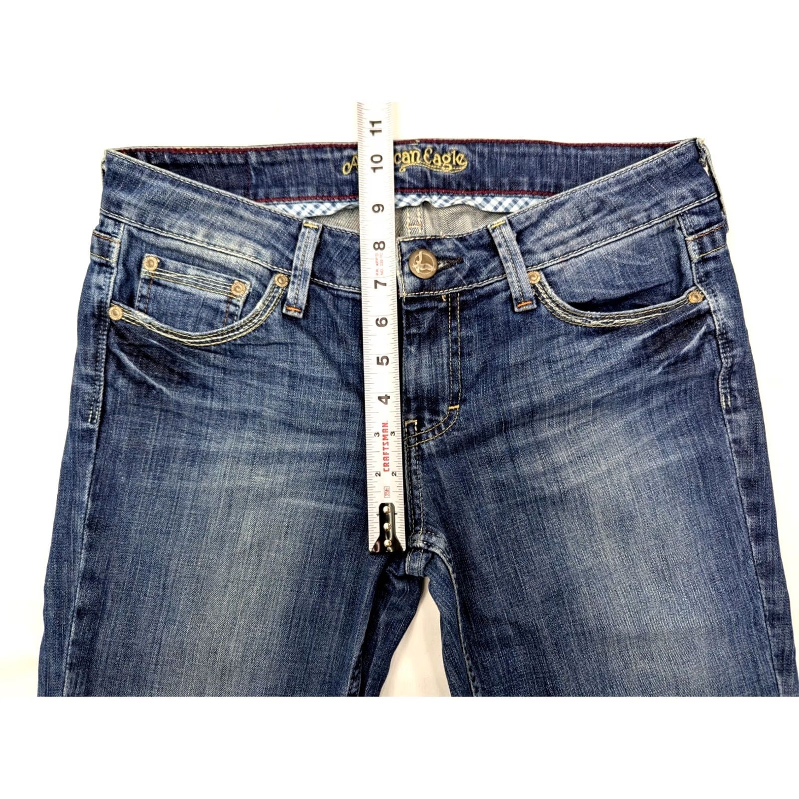 American Eagle Outfitters American Eagle Outfitters Jeans High Rise Straight Hipster Denim Women 8 Reg 30x27 Blue 90s Grunge Hipster 5-Pocket Stretch Regular Vintage: No Size 30" / US 8 / IT 44 - 4 Thumbnail