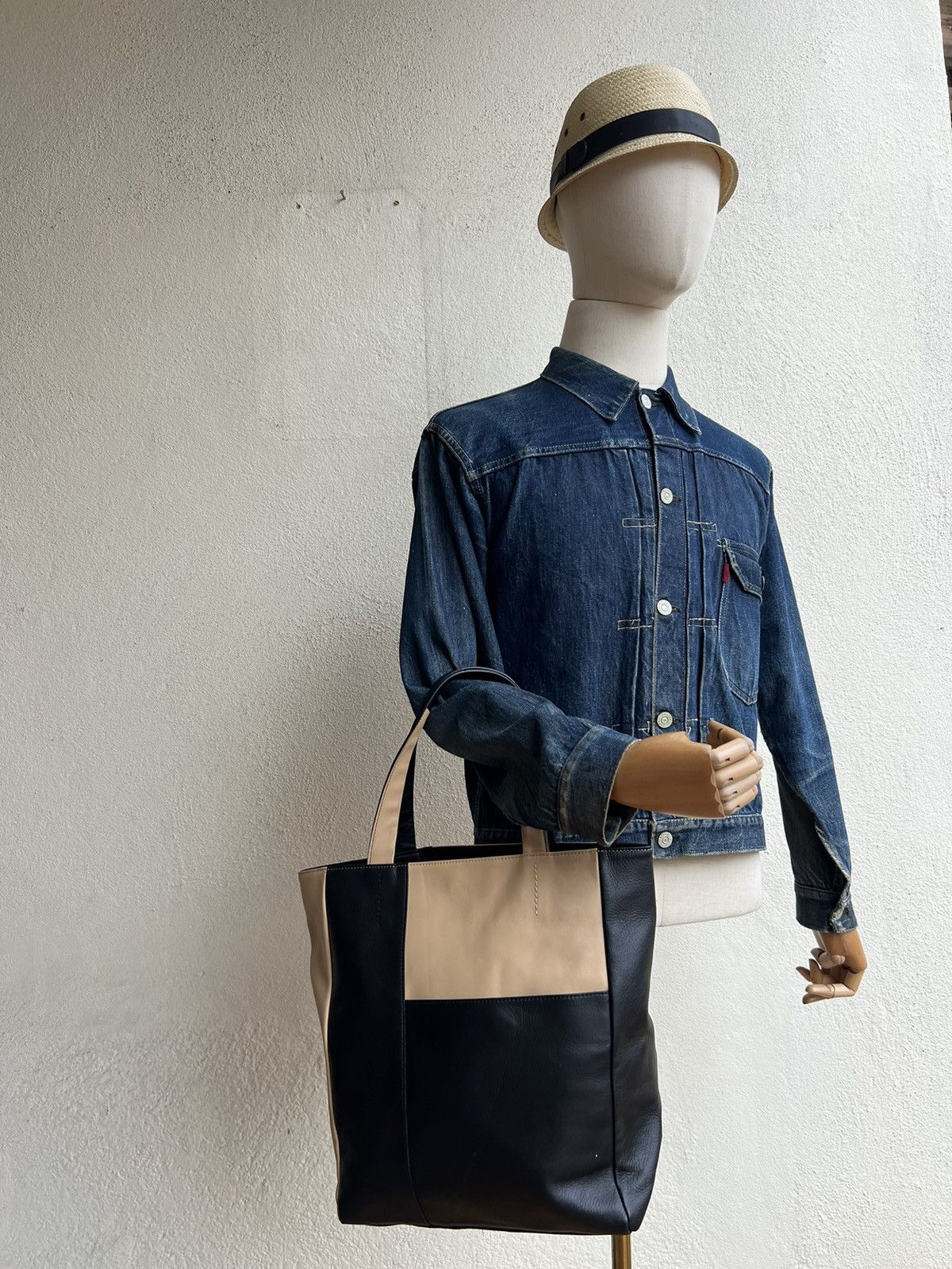 Leather Les sacs Adam Japan Patchwork Leather Tote Bag Size ONE SIZE - 2 Thumbnail