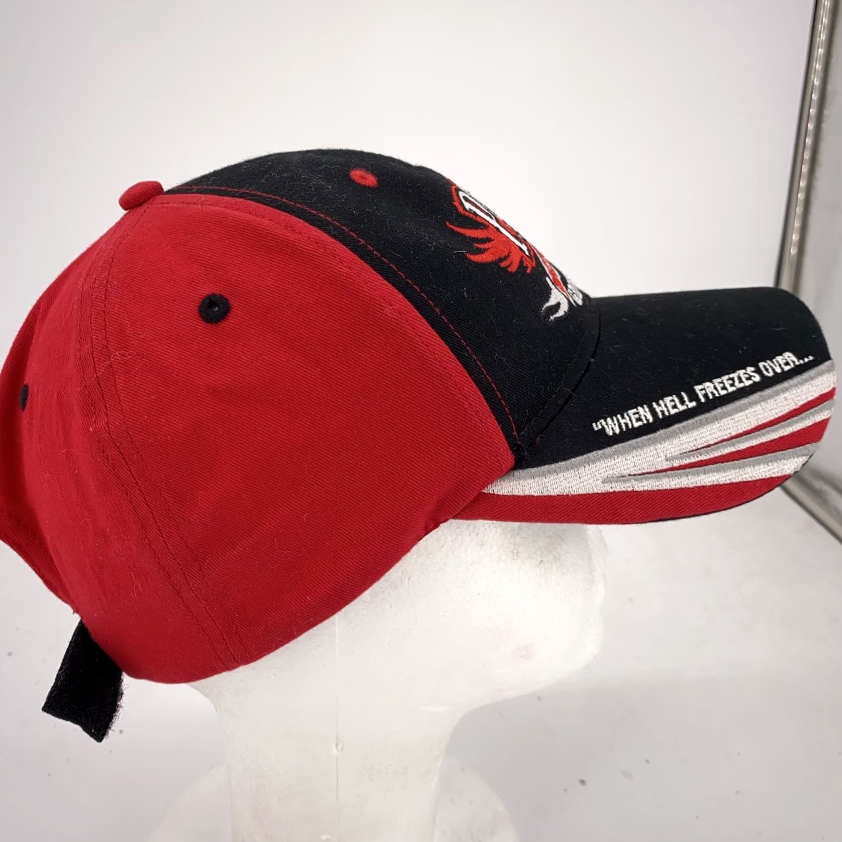 Vintage Pat's Motor Sports Hat Basebal Cap Strap Back Black Red Embroidered Motorcycle Mens Slogan Adjustable Twill Cotton Polyester Vintage No Size ONE SIZE - 4 Thumbnail