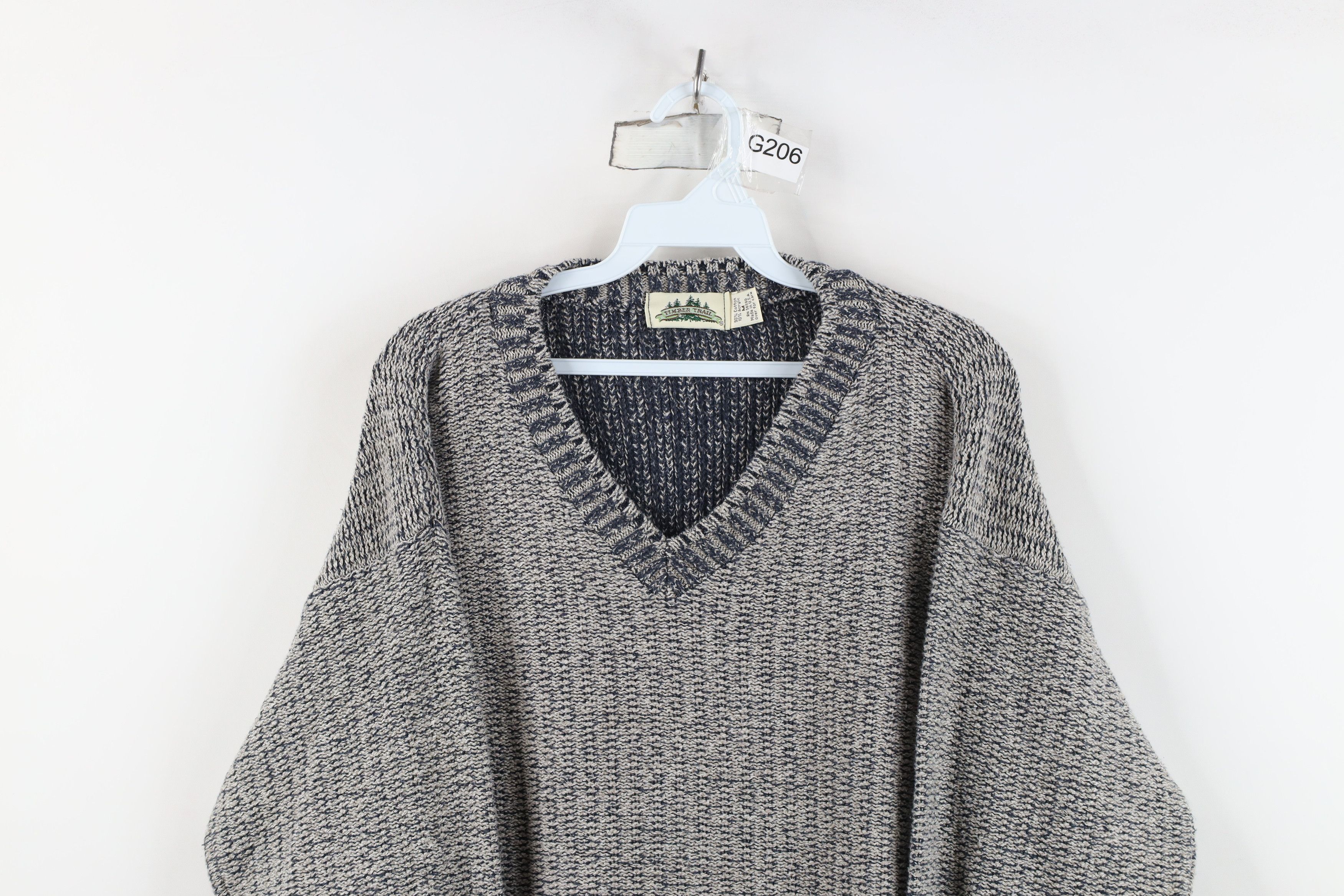 Vintage Vintage 90s Streetwear Chunky Ribbed Knit V-Neck Sweater USA Size US M / EU 48-50 / 2 - 2 Thumbnail