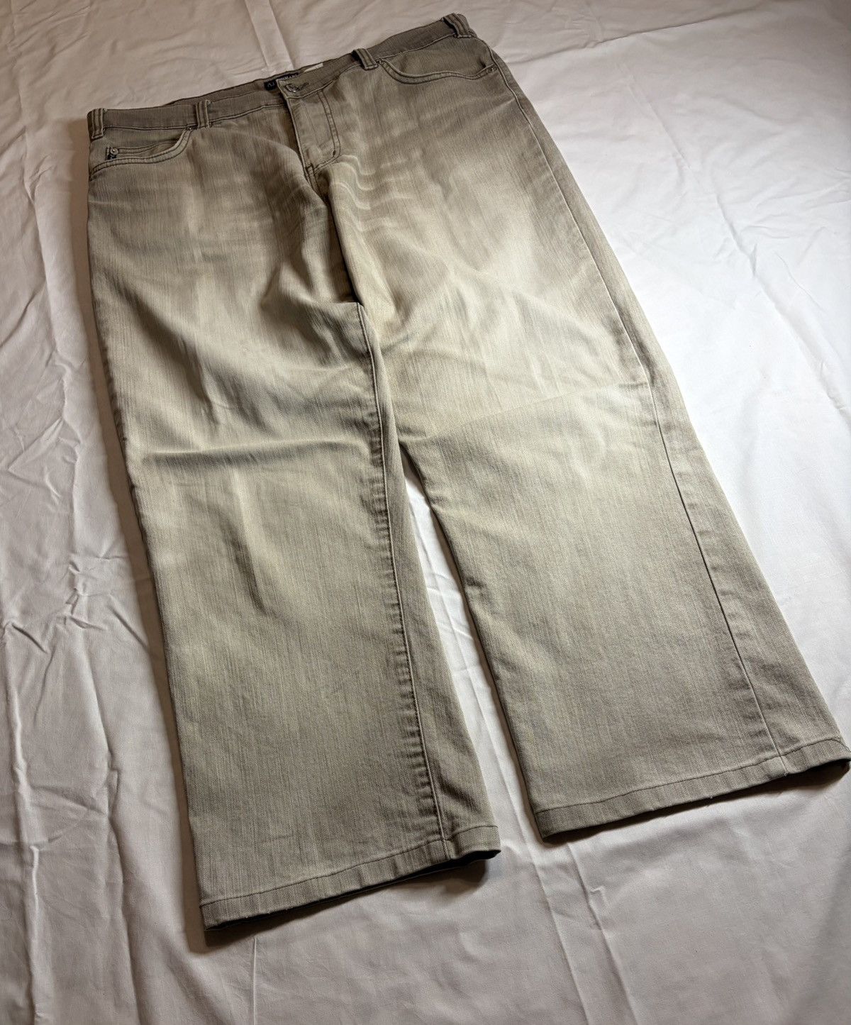 Armani Armani Jeans Sand Beige Wide Flat Jeans Size 38 Size US 38 / EU 54 - 3 Thumbnail