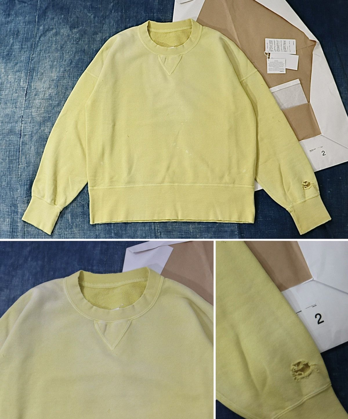 image of Visvim 23Ss Court Sweat P.o. Crash in Yellow, Men's (Size Medium)