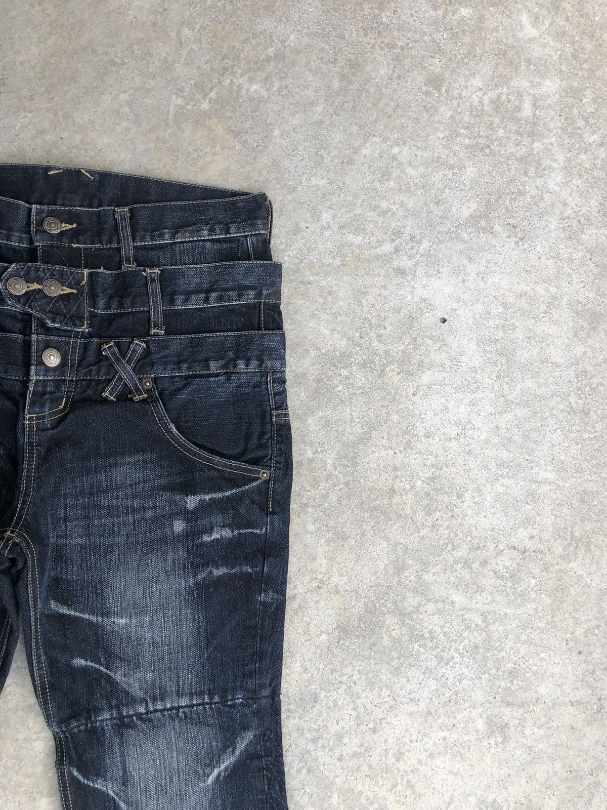 PPFM PPFM Double Waist Distressed Denim Punk Style Size US 31 - 5 Thumbnail