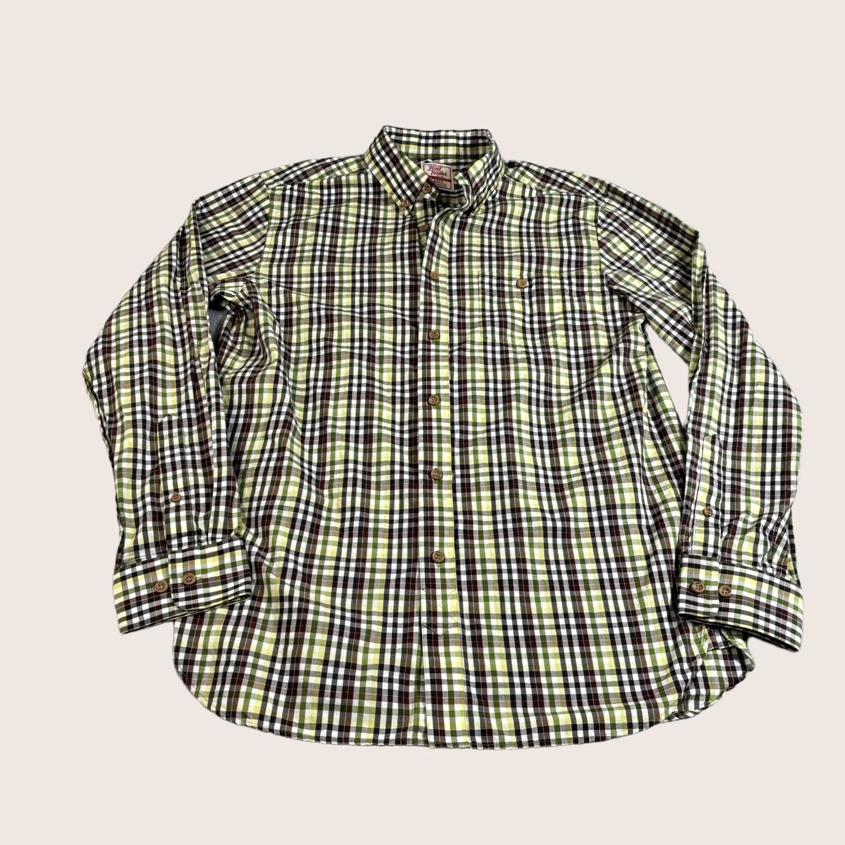 Flint And Tinder Flint and Tinder Shirt Men L Plaid Button-Down 100% Cotton Made USA Heritage Yellow Size US L / EU 52-54 / 3 - 1 Thumbnail
