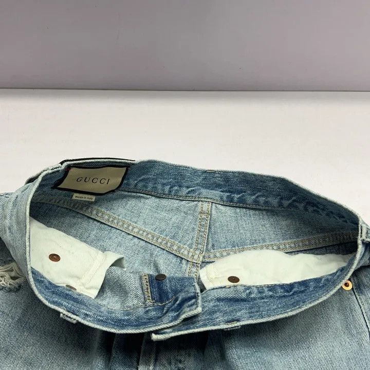 Gucci Gucci Logo Light Blue Denim Shorts for Women-2507 Size 28" / US 6 / IT 42 - 9 Thumbnail