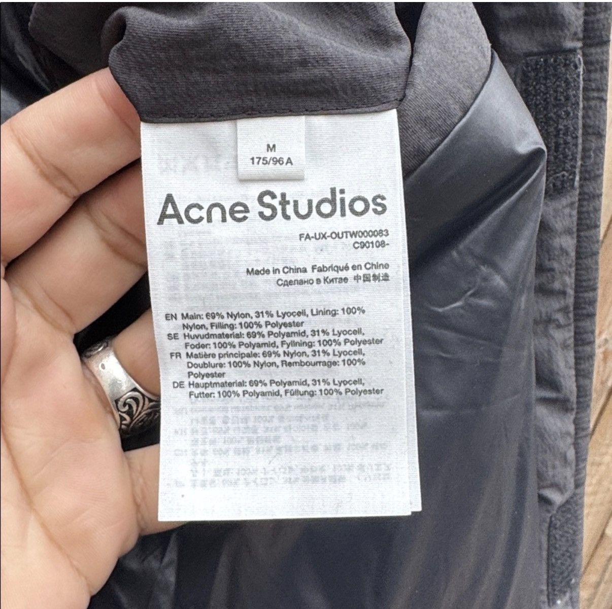 Acne Studios PADDED NYLON JACKET IN BLACK Size US M / EU 48-50 / 2 - 6 Thumbnail