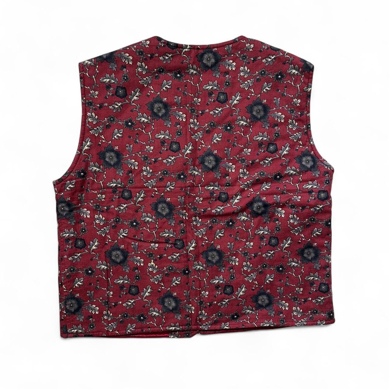Timberland Timberland Red Floral Button-up Quilted Vest Women’s Size S / US 4 / IT 40 - 8 Thumbnail