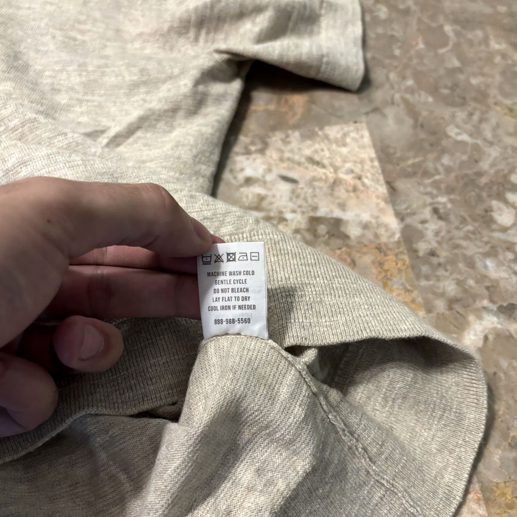 Buck Mason T-Shirt Mens Large Beige Tan Avalon Knit Classic Cotton Casual, Men's — image 5 of 6