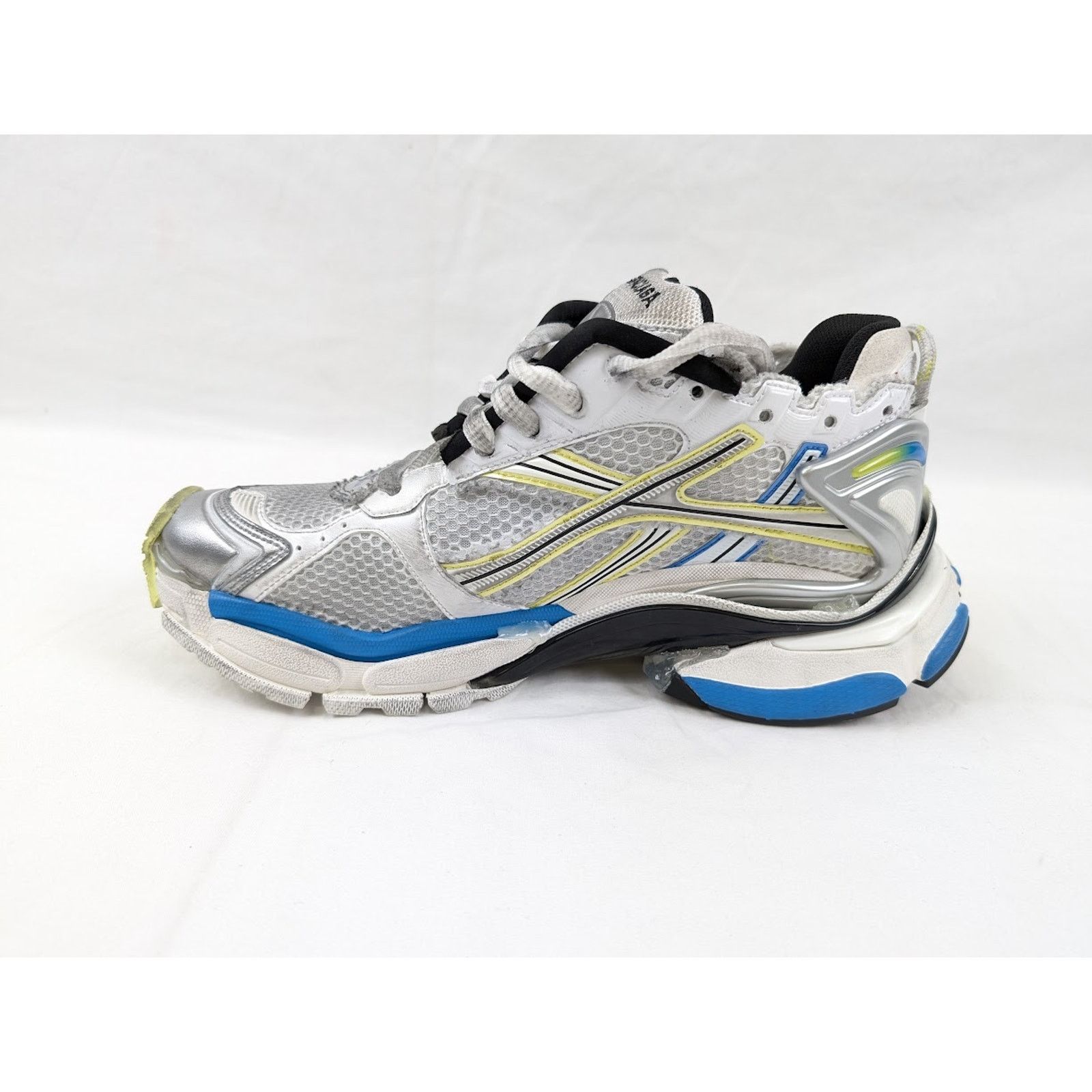 Balenciaga o1rshd1 Rubber Runner in White/Yellow/Blue Size US 12 / EU 45 - 7 Thumbnail