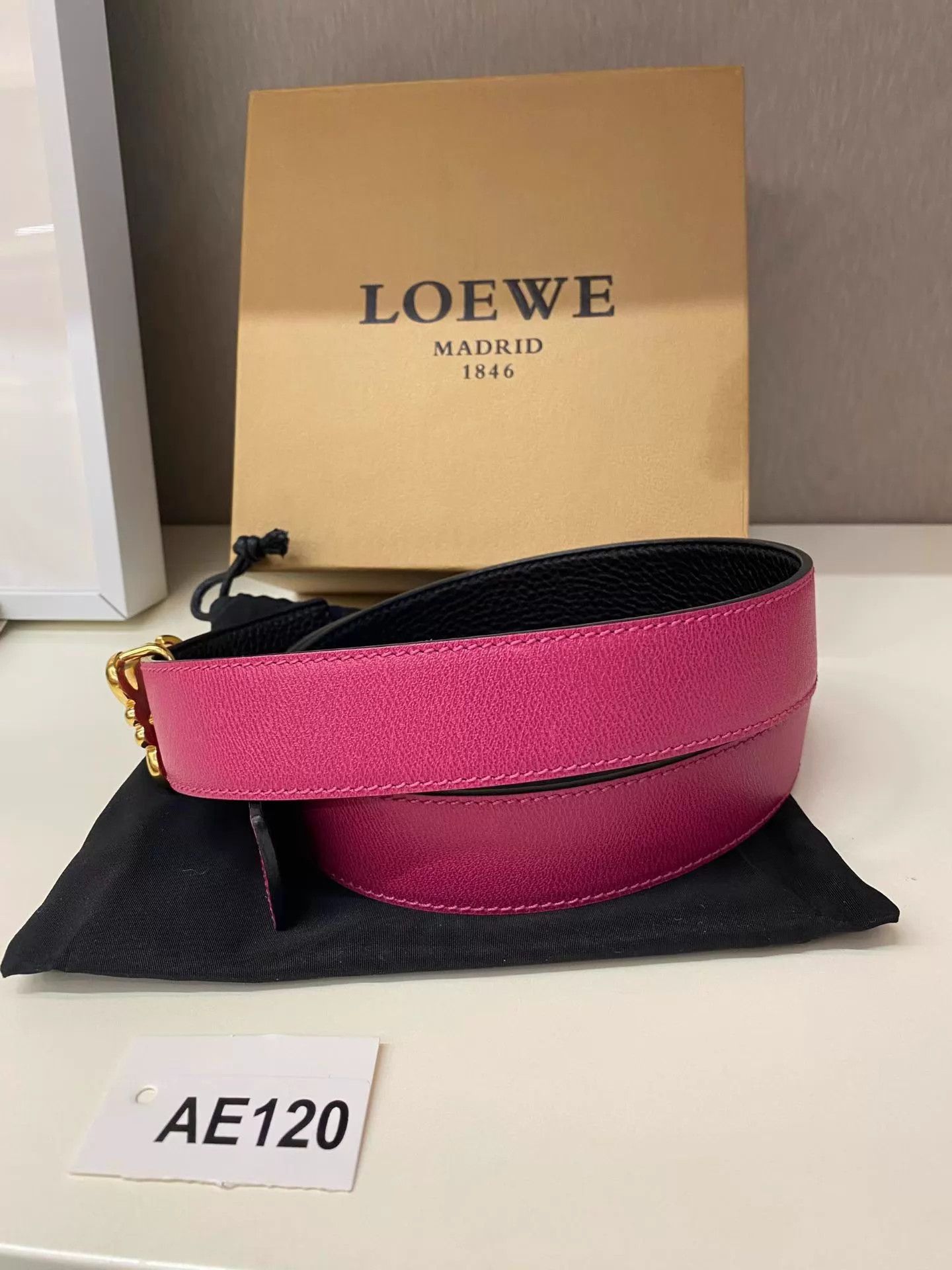 Loewe Loewe Double Sided Gold Buckle Belt 97x3 Good Size ONE SIZE - 6 Thumbnail