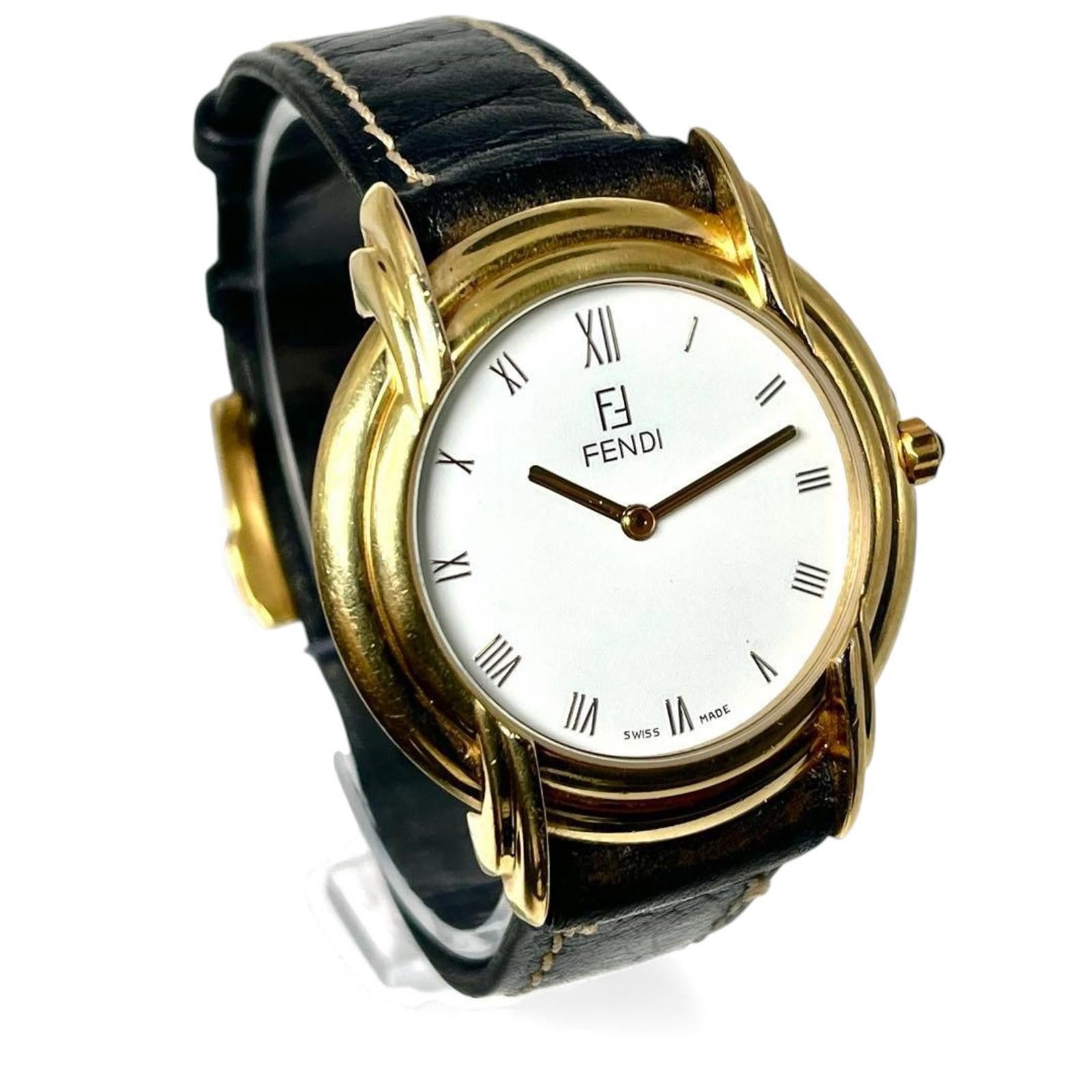 Fendi Fendi - Vintage Gold Tone Leather Strap Watch Size ONE SIZE - 4 Thumbnail