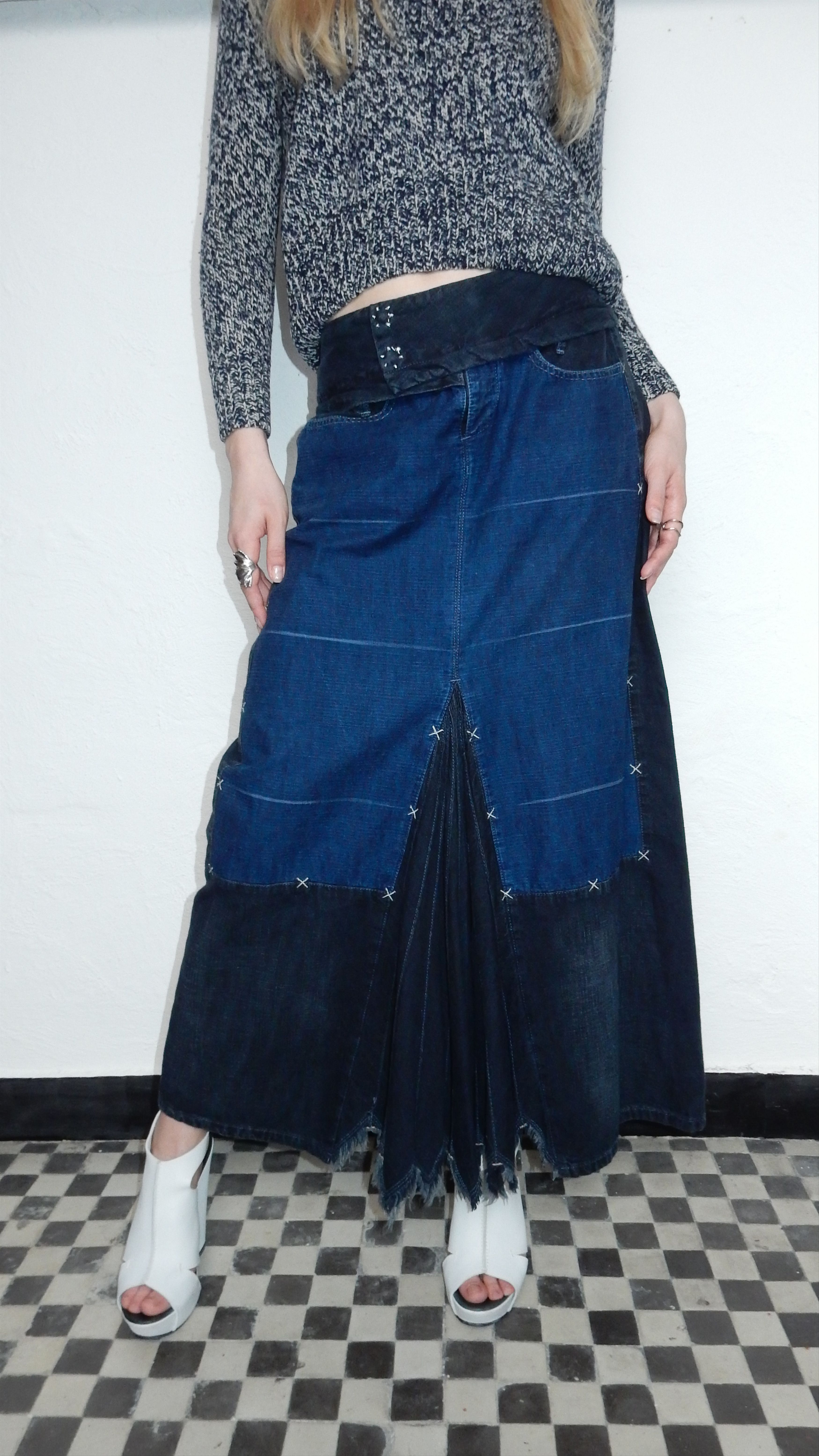 Marithe + Francois Girbaud × Vintage Marithe Francois Girbaud navy jeans maxi skirt - M Size 27" / US 4 / IT 40 - 14 Thumbnail