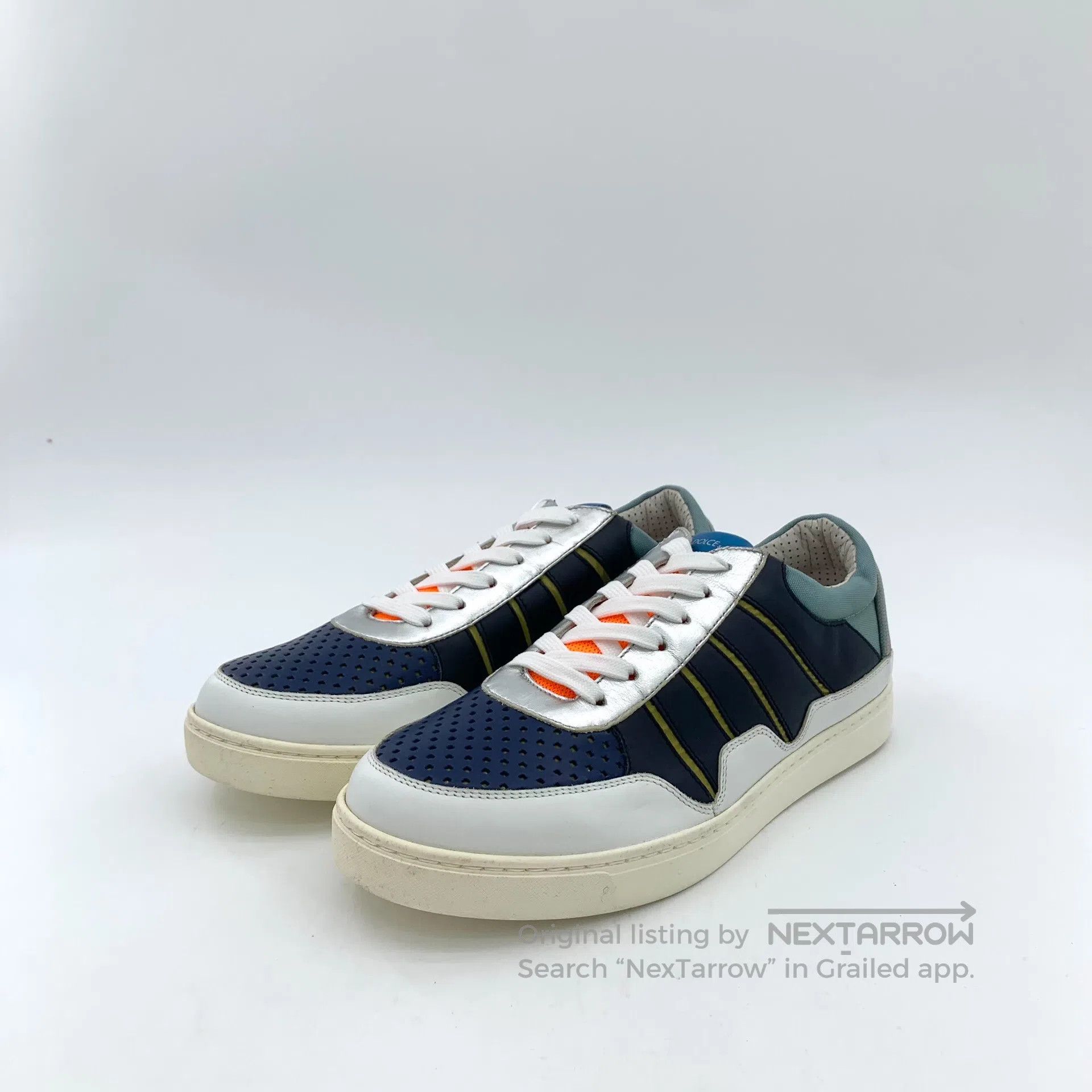 Dolce & Gabbana Dolce Gabbana Navy blue mesh leather lace-up casual flat s Size US 7 / EU 40 - 1 Thumbnail