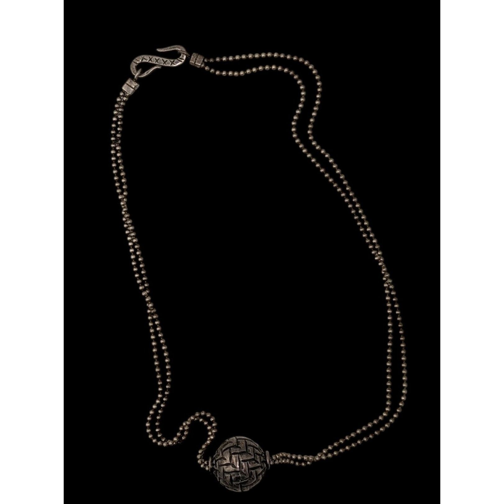 Other Bohemian Basket Weave Texture Single Bead Pendant Necklace O Size ONE SIZE - 2 Thumbnail