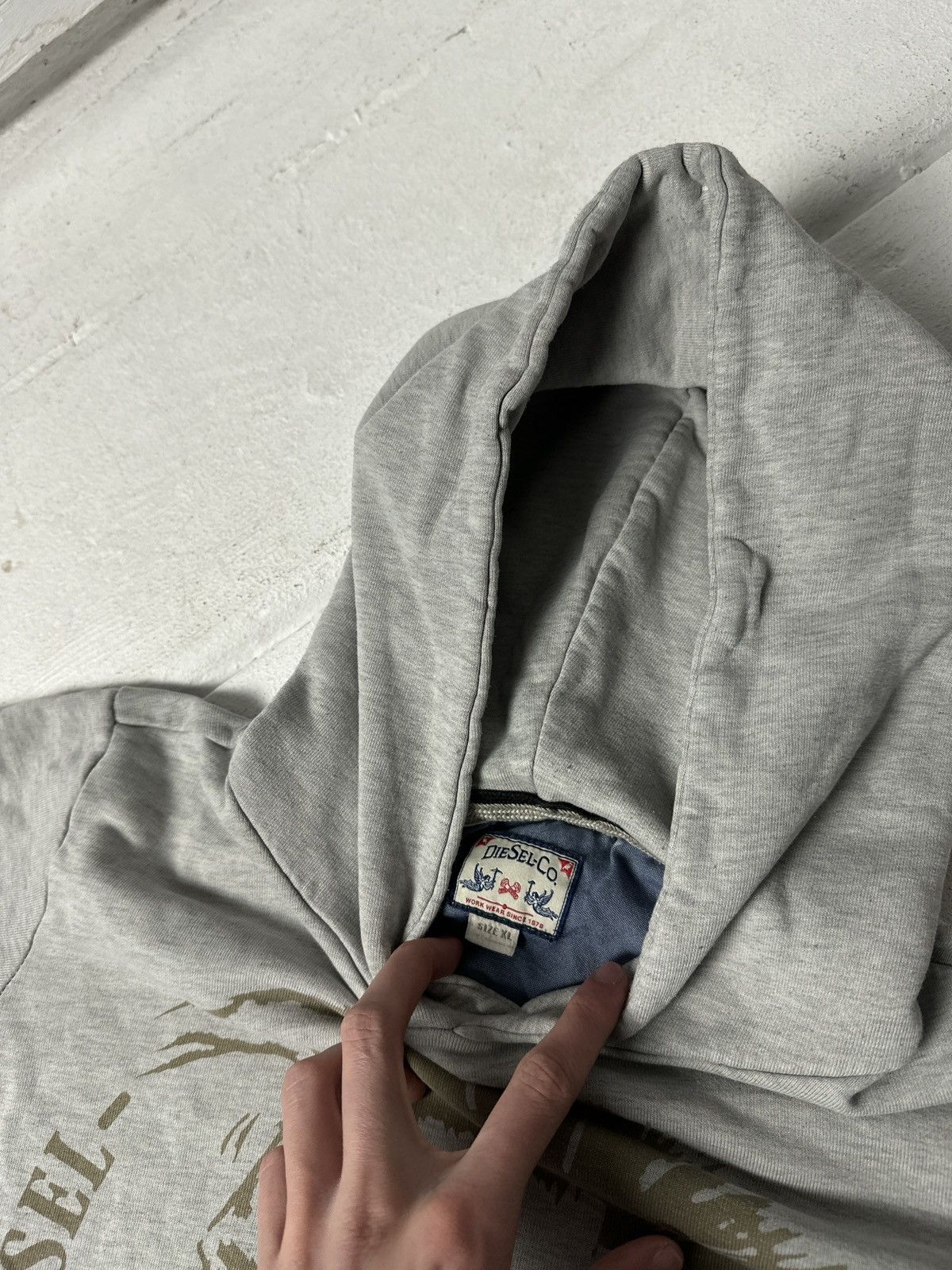 Diesel 🚨DIESEL BIG LOGO RARE AVANT GARDE HOODIE Y2K BOXY Size XL / US 12-14 / IT 48-50 - 6 Thumbnail